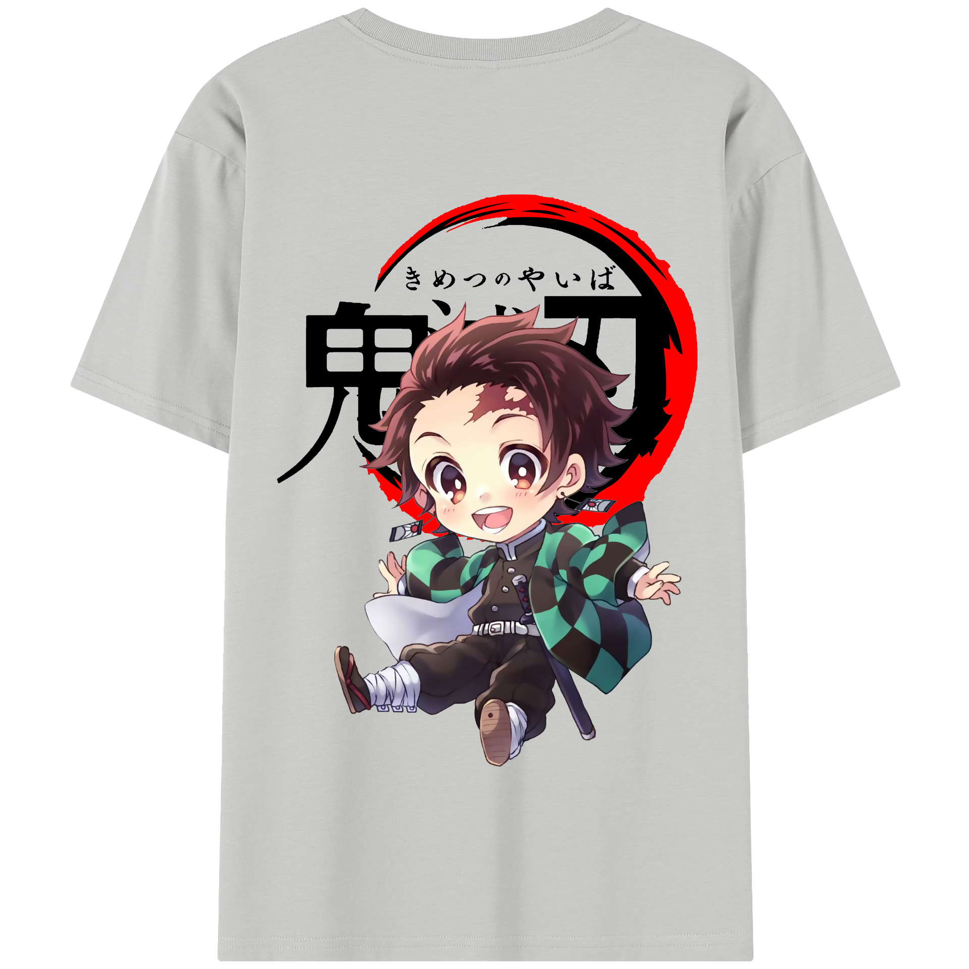 （画像用） 鬼滅の刃 竈門 炭治郎／かまど たんじろう Kamado Tanjirou 綿100％半袖Tシャツ（背面プリント）