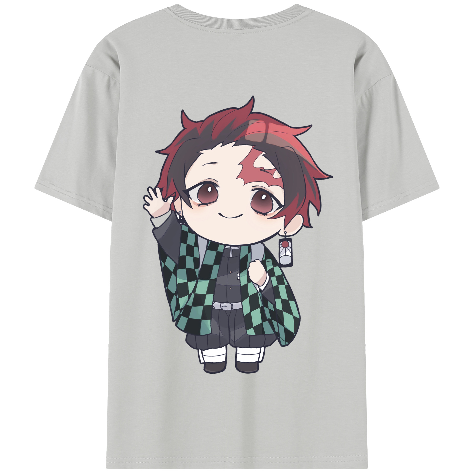 （画像用） 鬼滅の刃 竈門 炭治郎／かまど たんじろう Kamado Tanjirou 綿100％半袖Tシャツ（背面プリント）