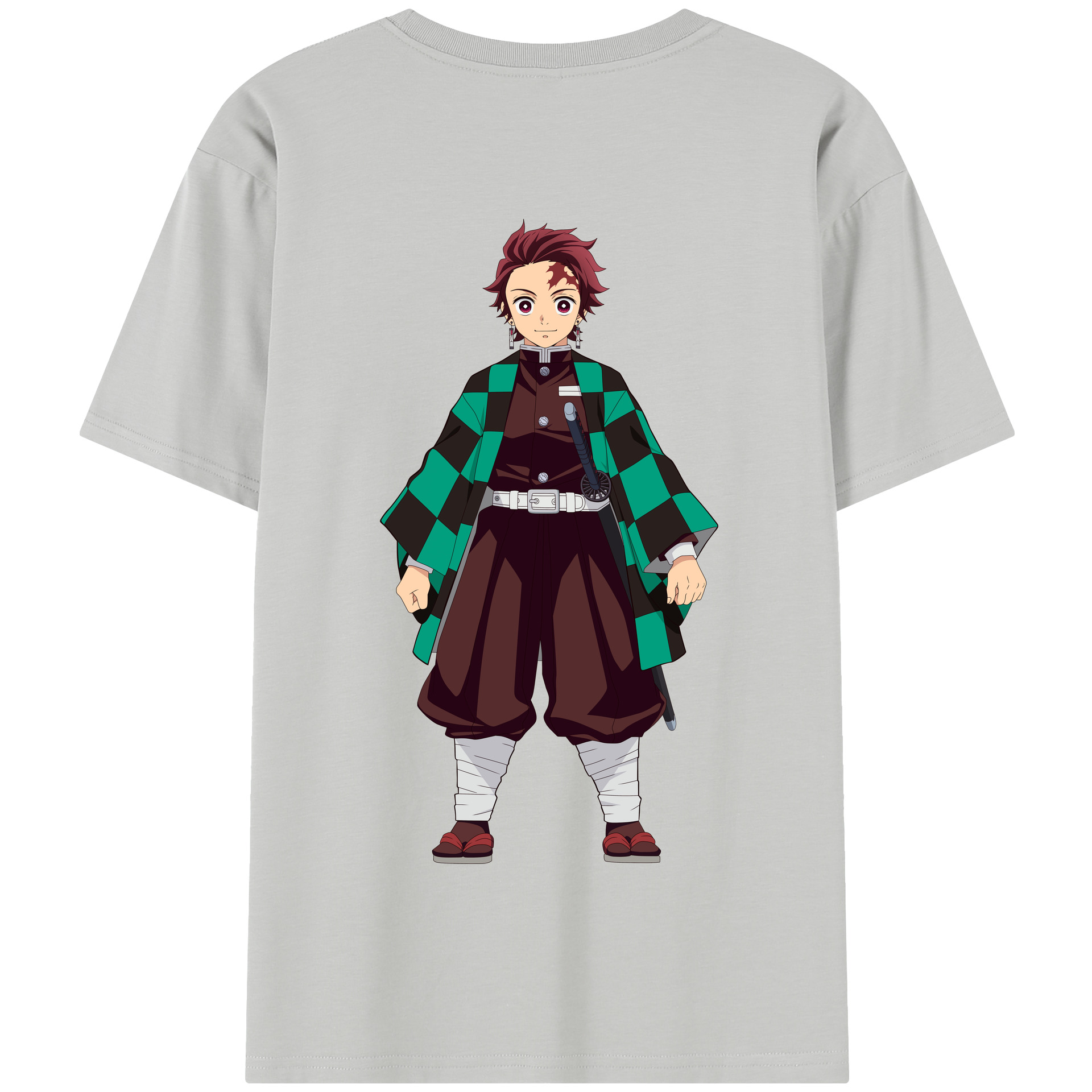 （画像用） 鬼滅の刃 竈門 炭治郎／かまど たんじろう Kamado Tanjirou 綿100％半袖Tシャツ（背面プリント）
