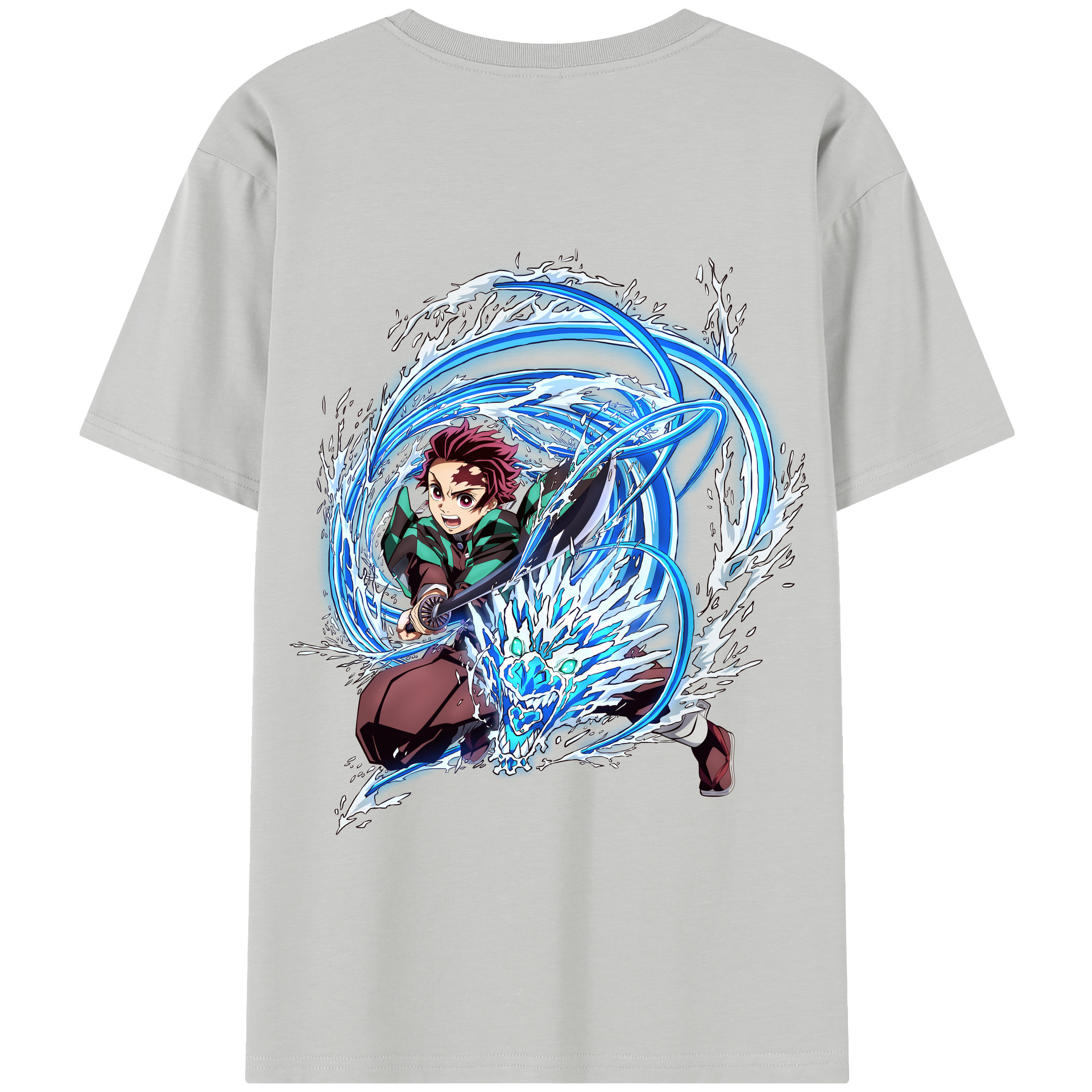 （画像用） 鬼滅の刃 竈門 炭治郎／かまど たんじろう Kamado Tanjirou 綿100％半袖Tシャツ（背面プリント）