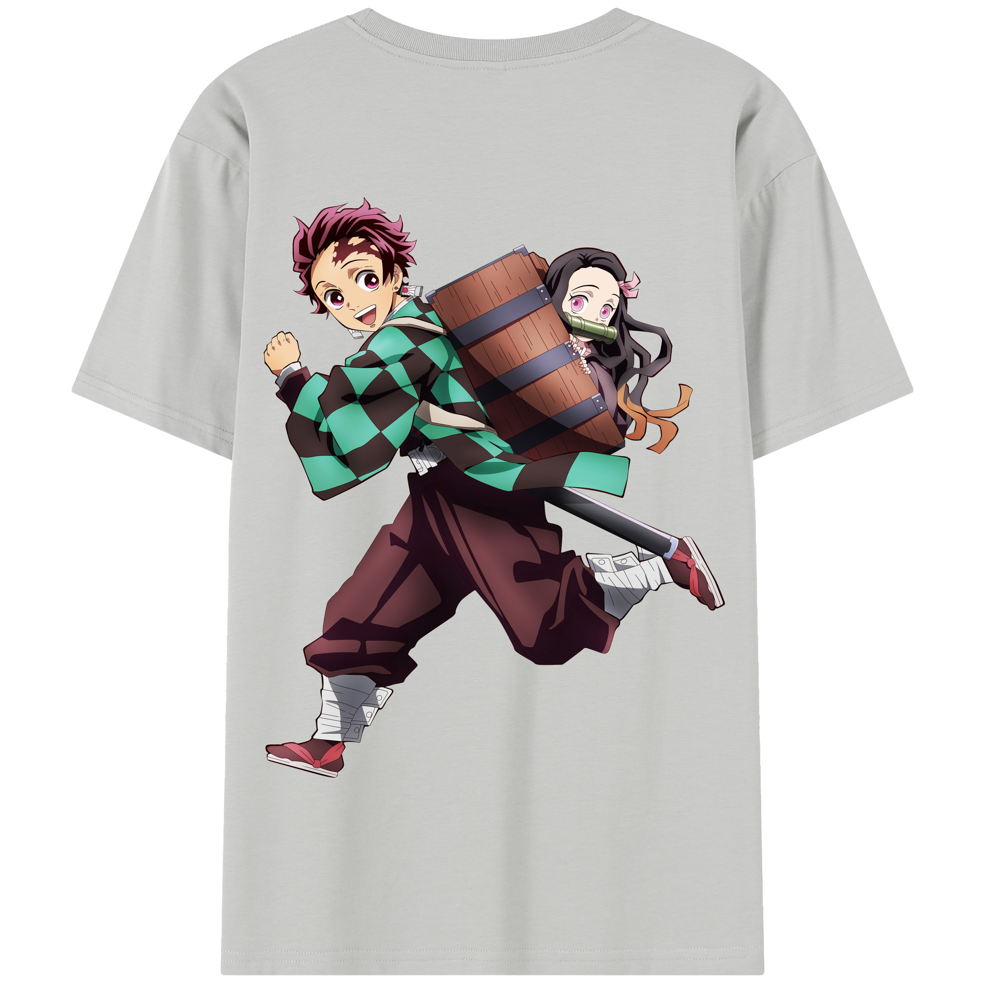 （画像用） 鬼滅の刃 竈門 炭治郎／かまど たんじろう Kamado Tanjirou 綿100％半袖Tシャツ（背面プリント）