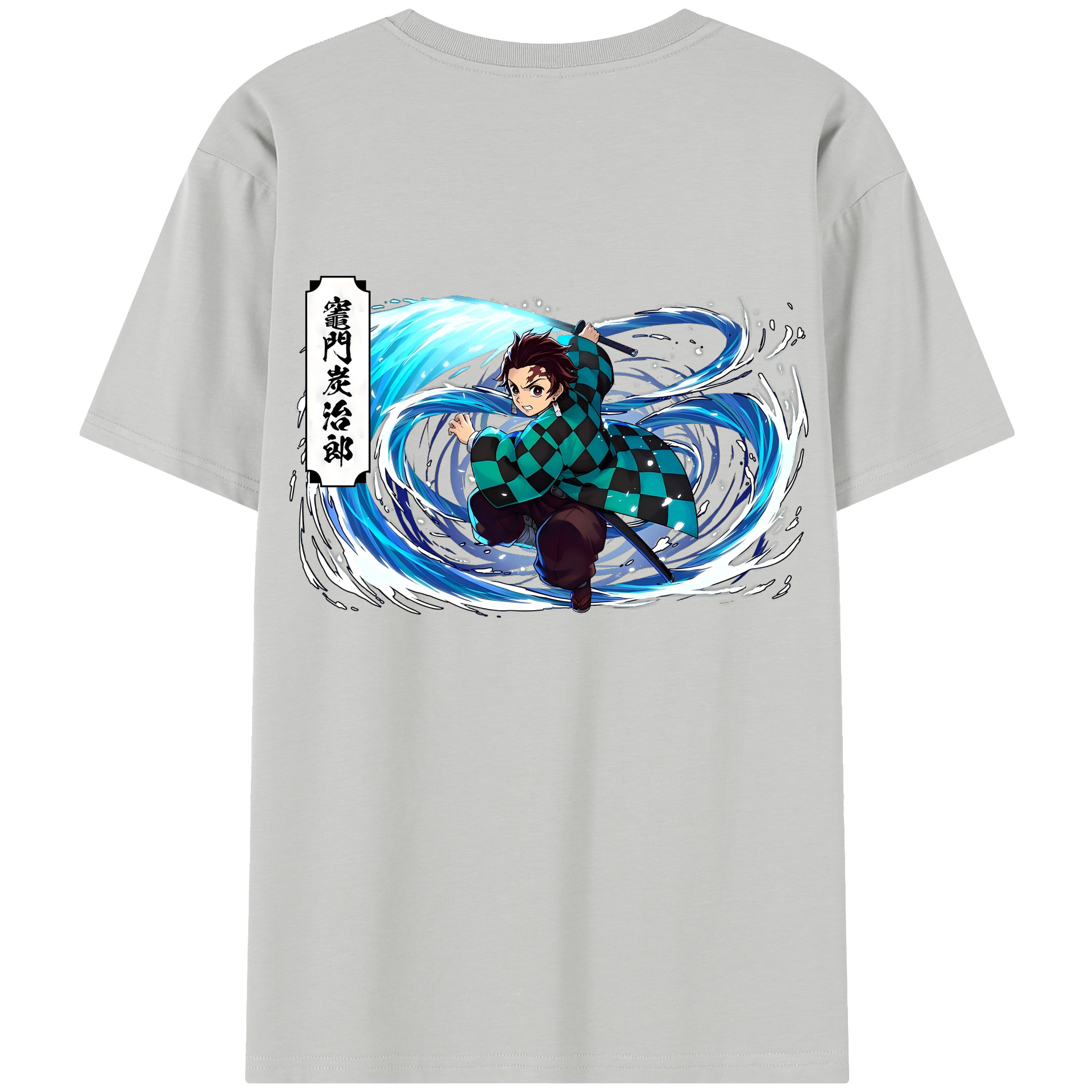 （画像用） 鬼滅の刃 竈門 炭治郎／かまど たんじろう Kamado Tanjirou 綿100％半袖Tシャツ（背面プリント）