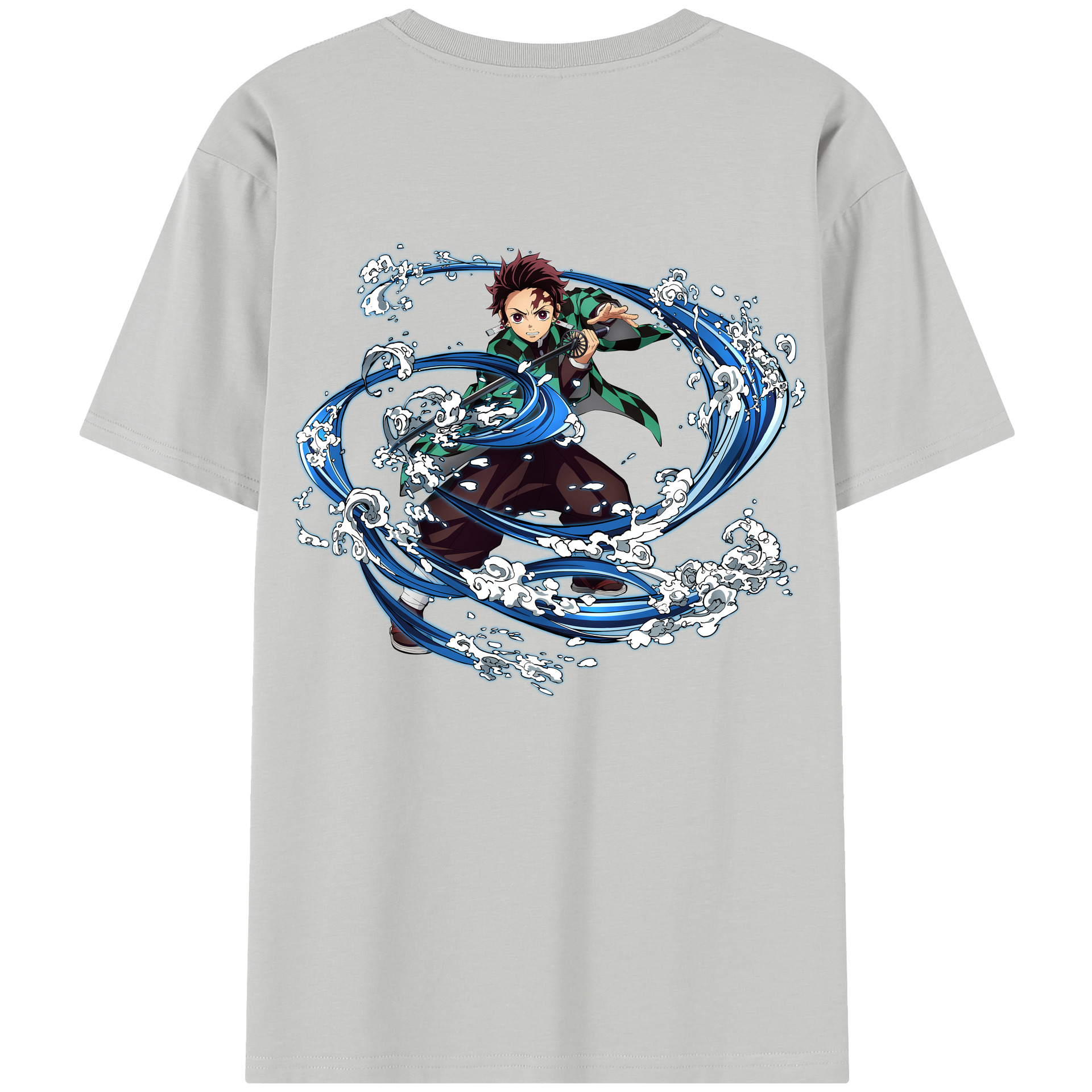 （画像用） 鬼滅の刃 竈門 炭治郎／かまど たんじろう Kamado Tanjirou 綿100％半袖Tシャツ（背面プリント）