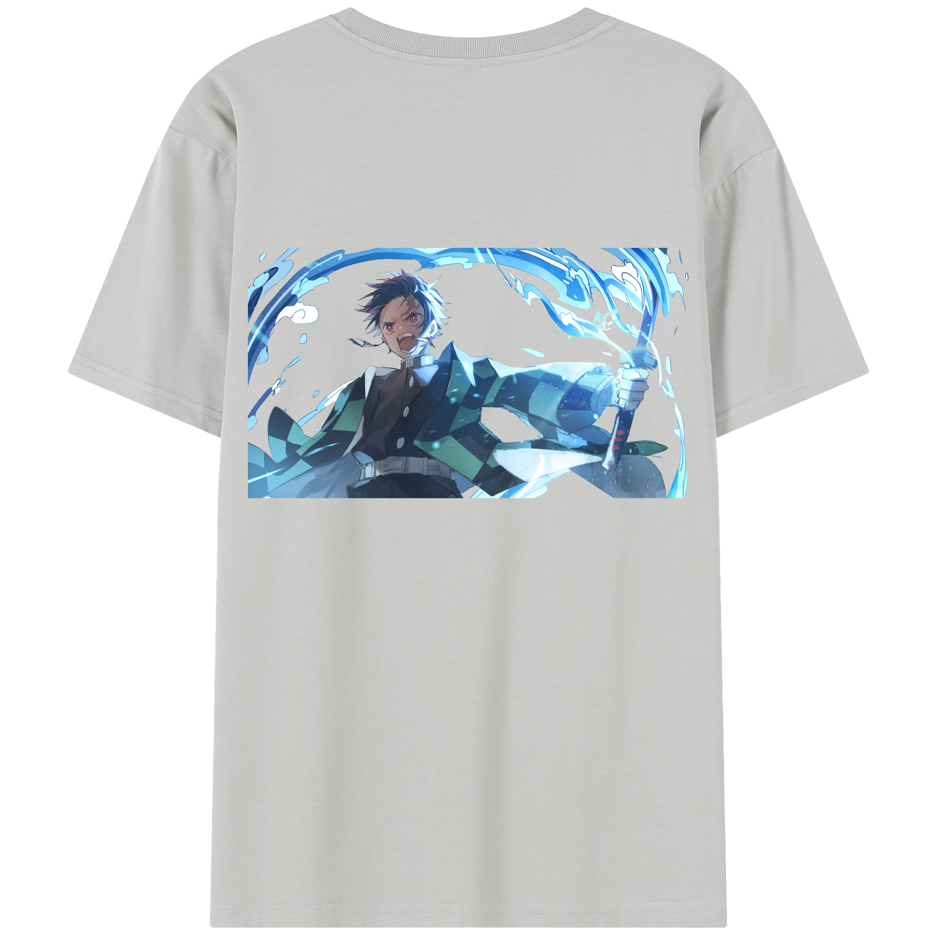 （画像用） 鬼滅の刃 竈門 炭治郎／かまど たんじろう Kamado Tanjirou 綿100％半袖Tシャツ（背面プリント）