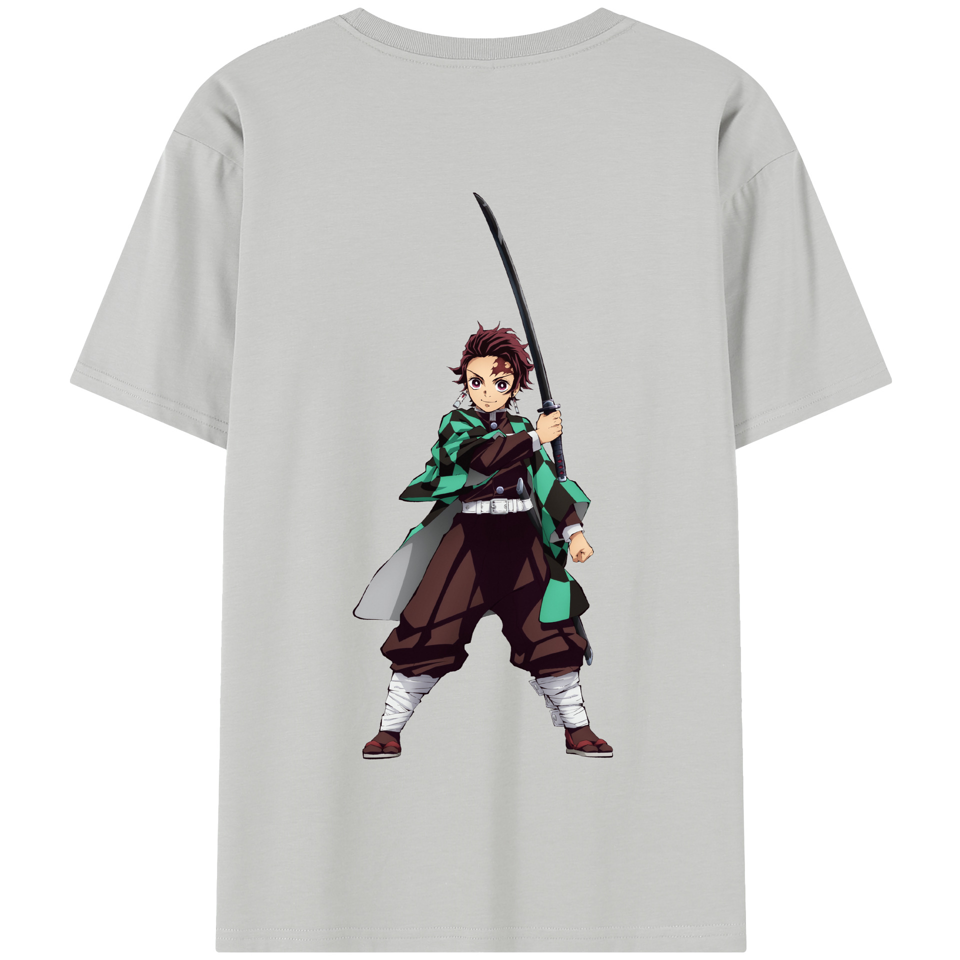 （画像用） 鬼滅の刃 竈門 炭治郎／かまど たんじろう Kamado Tanjirou 綿100％半袖Tシャツ（背面プリント）