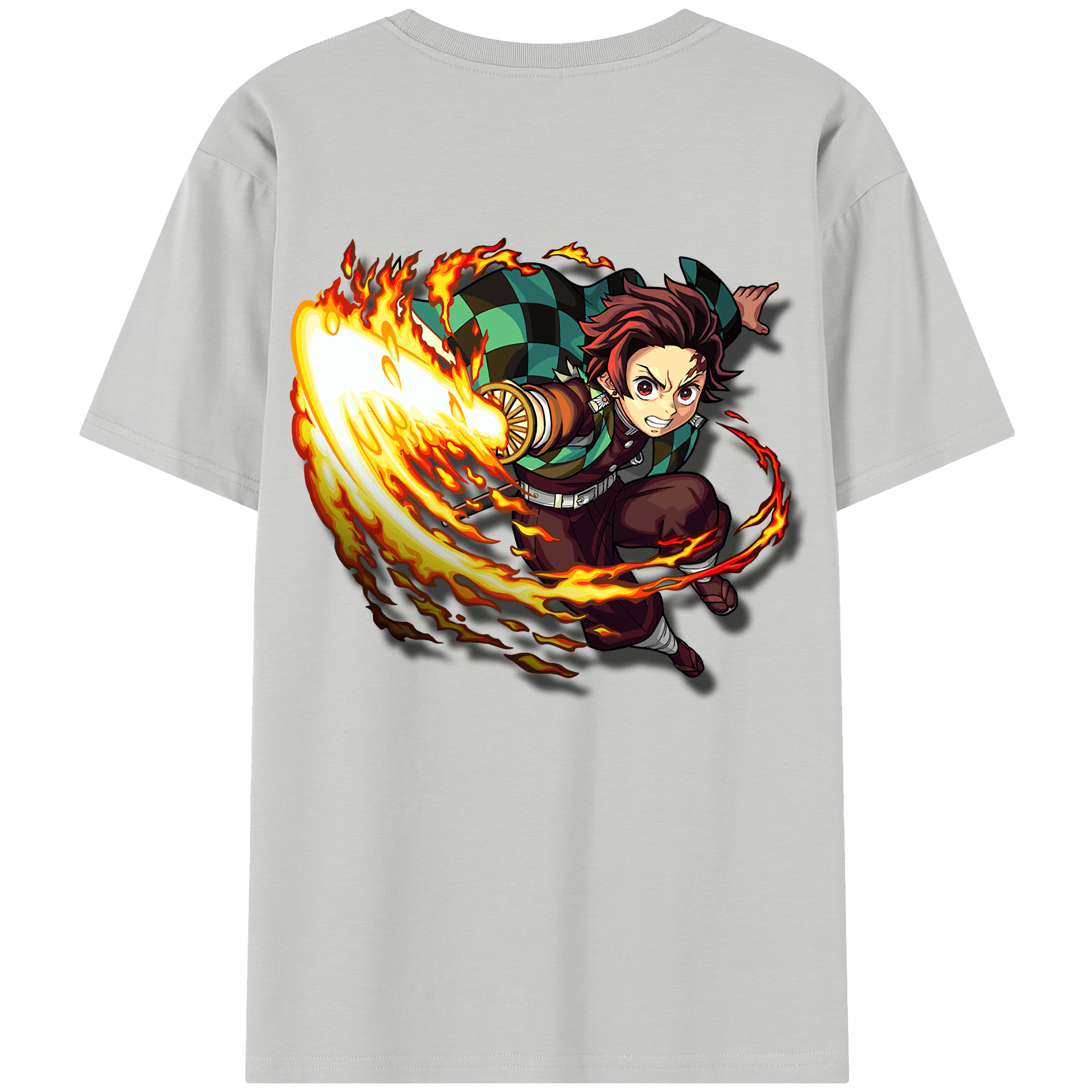 （画像用） 鬼滅の刃 竈門 炭治郎／かまど たんじろう Kamado Tanjirou 綿100％半袖Tシャツ（背面プリント）
