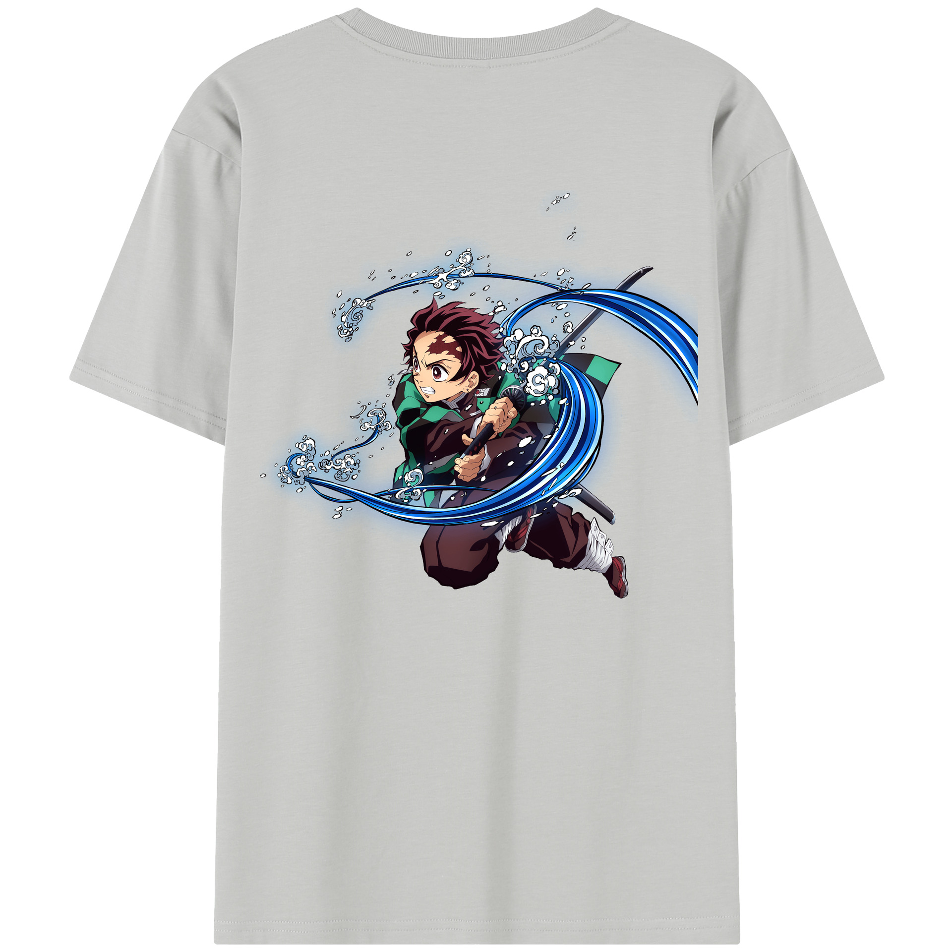（画像用） 鬼滅の刃 竈門 炭治郎／かまど たんじろう Kamado Tanjirou 綿100％半袖Tシャツ（背面プリント）