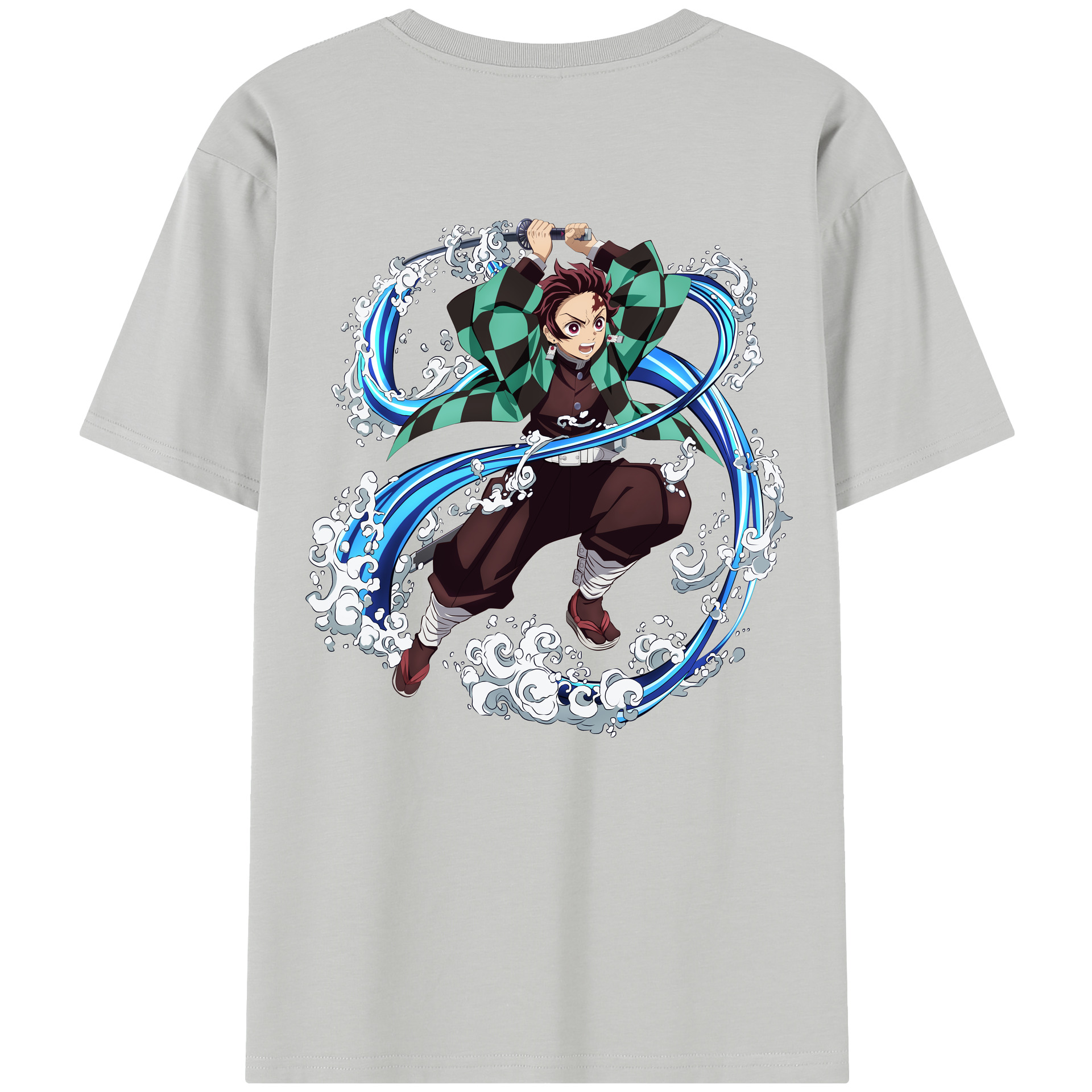 （画像用） 鬼滅の刃 竈門 炭治郎／かまど たんじろう Kamado Tanjirou 綿100％半袖Tシャツ（背面プリント）