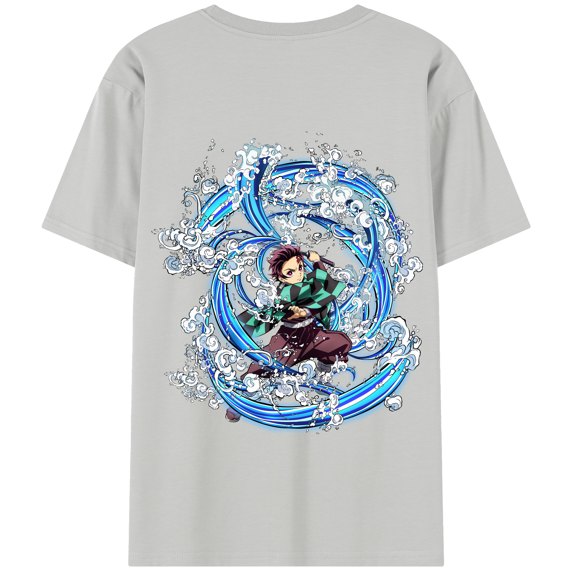 （画像用） 鬼滅の刃 竈門 炭治郎／かまど たんじろう Kamado Tanjirou 綿100％半袖Tシャツ（背面プリント）