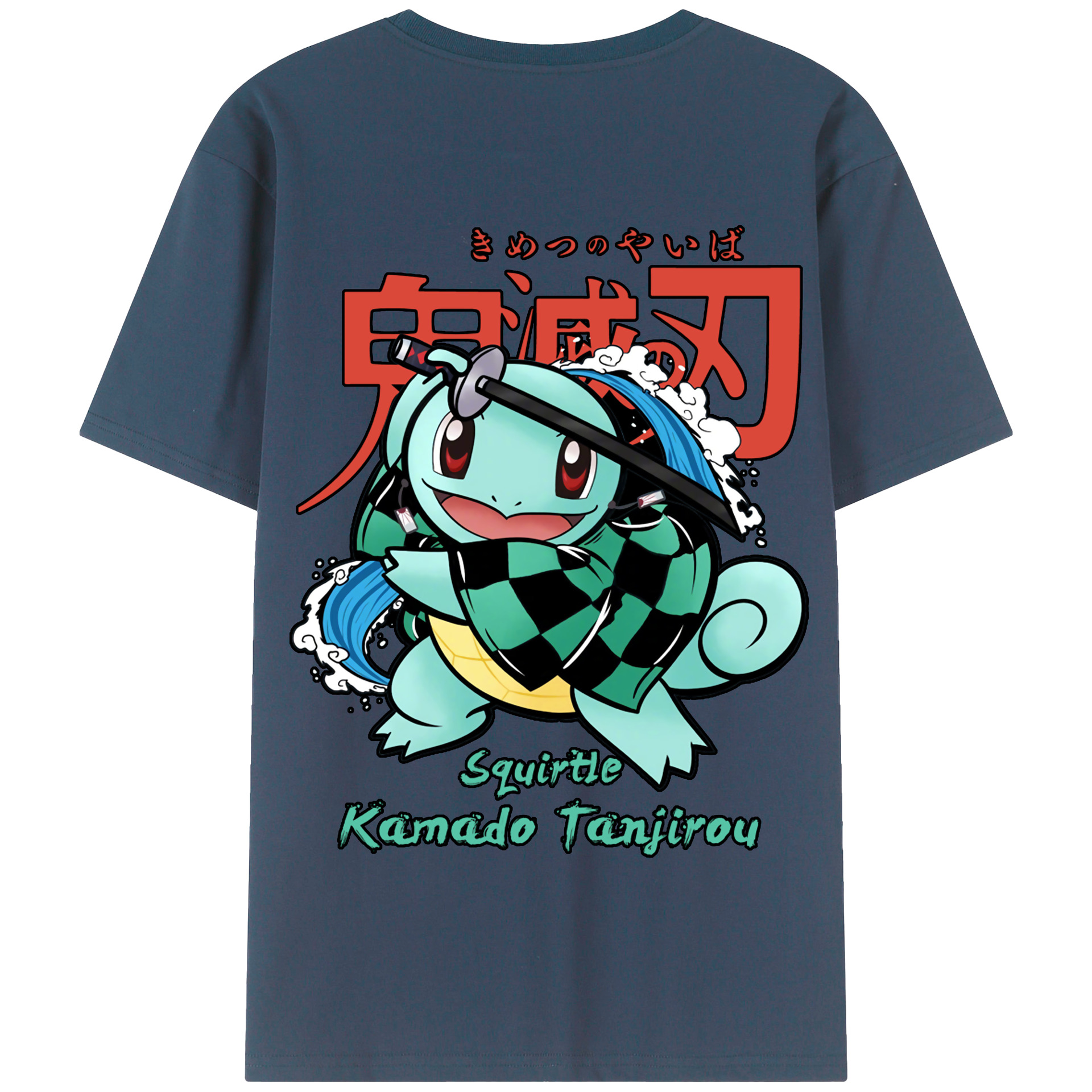 （画像用） 鬼滅の刃 竈門 炭治郎／かまど たんじろう Kamado Tanjirou 綿100％半袖Tシャツ（背面プリント）