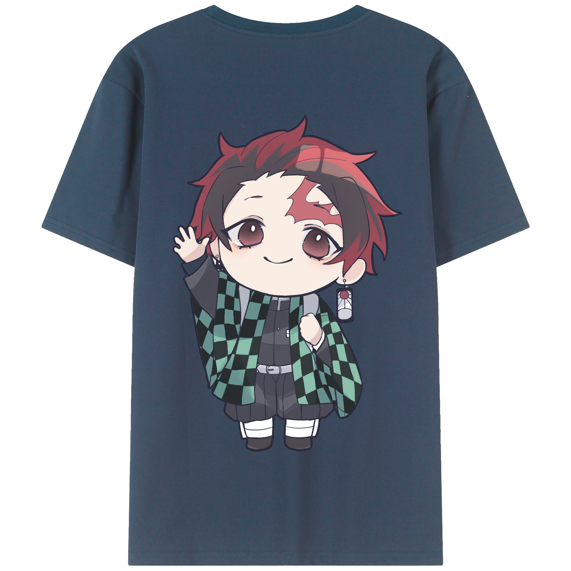 （画像用） 鬼滅の刃 竈門 炭治郎／かまど たんじろう Kamado Tanjirou 綿100％半袖Tシャツ（背面プリント）