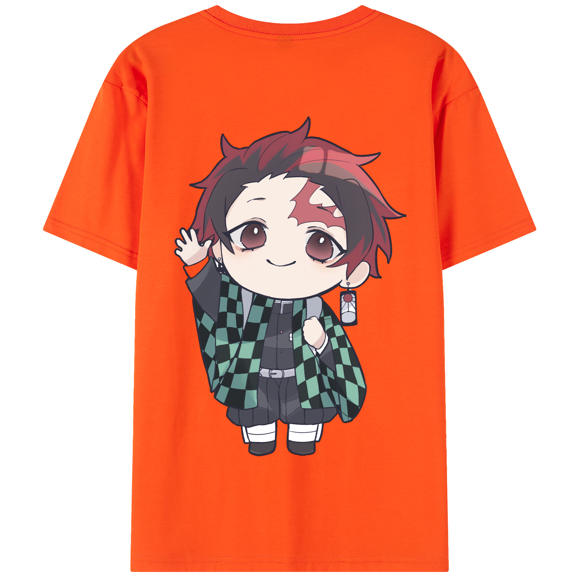 （画像用） 鬼滅の刃 竈門 炭治郎／かまど たんじろう Kamado Tanjirou 綿100％半袖Tシャツ（背面プリント）
