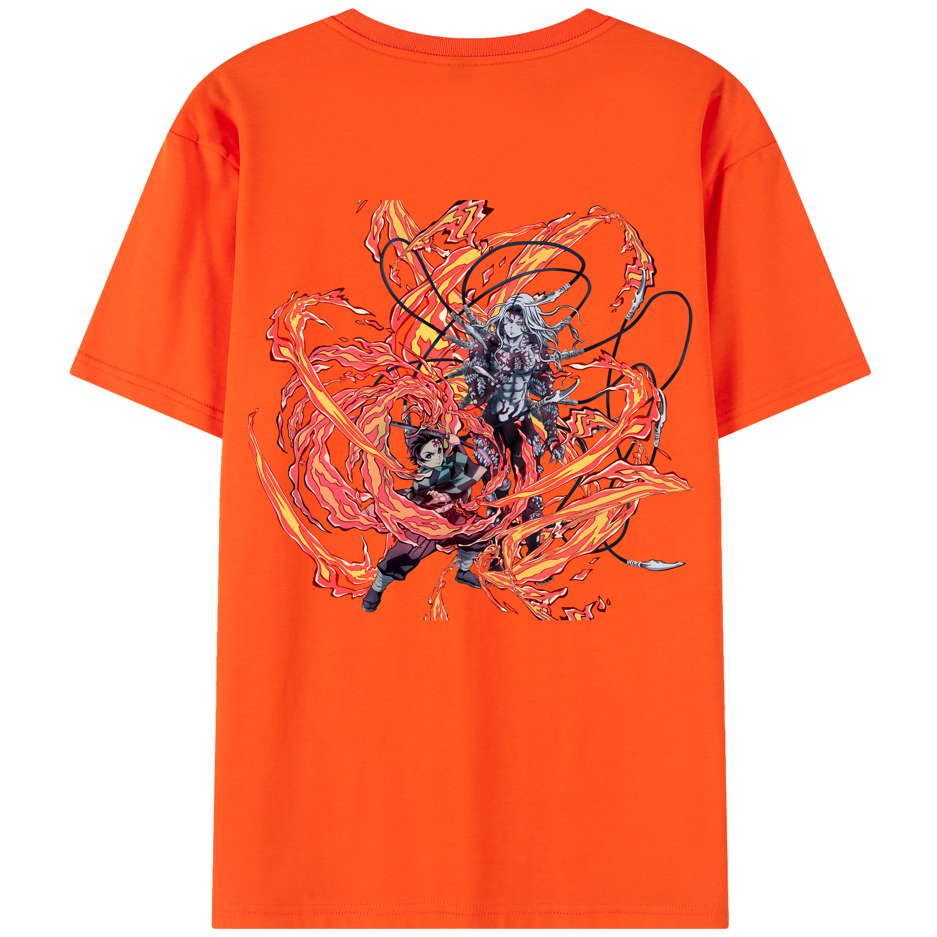 （画像用） 鬼滅の刃 竈門 炭治郎／かまど たんじろう Kamado Tanjirou 綿100％半袖Tシャツ（背面プリント）