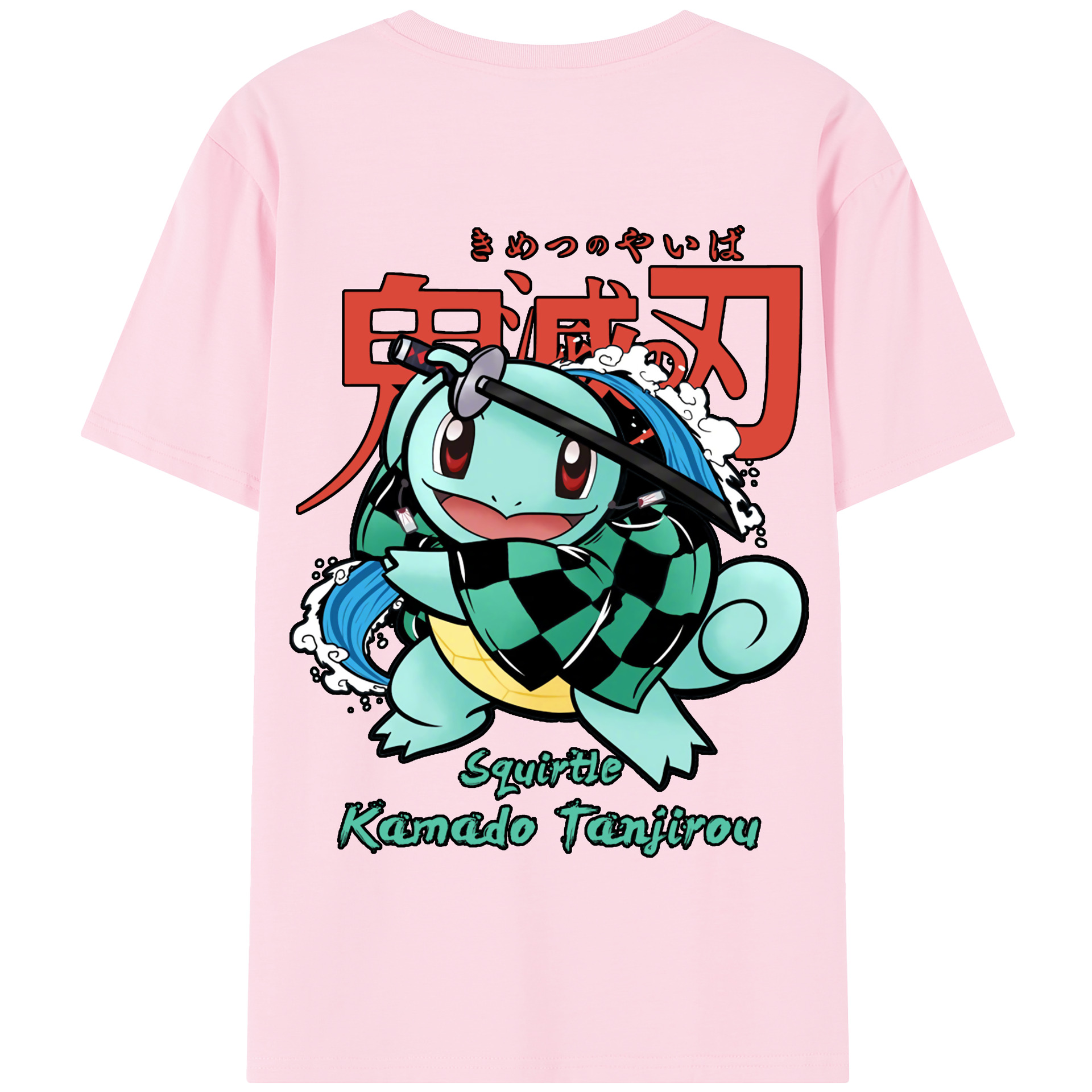 （画像用） 鬼滅の刃 竈門 炭治郎／かまど たんじろう Kamado Tanjirou 綿100％半袖Tシャツ（背面プリント）