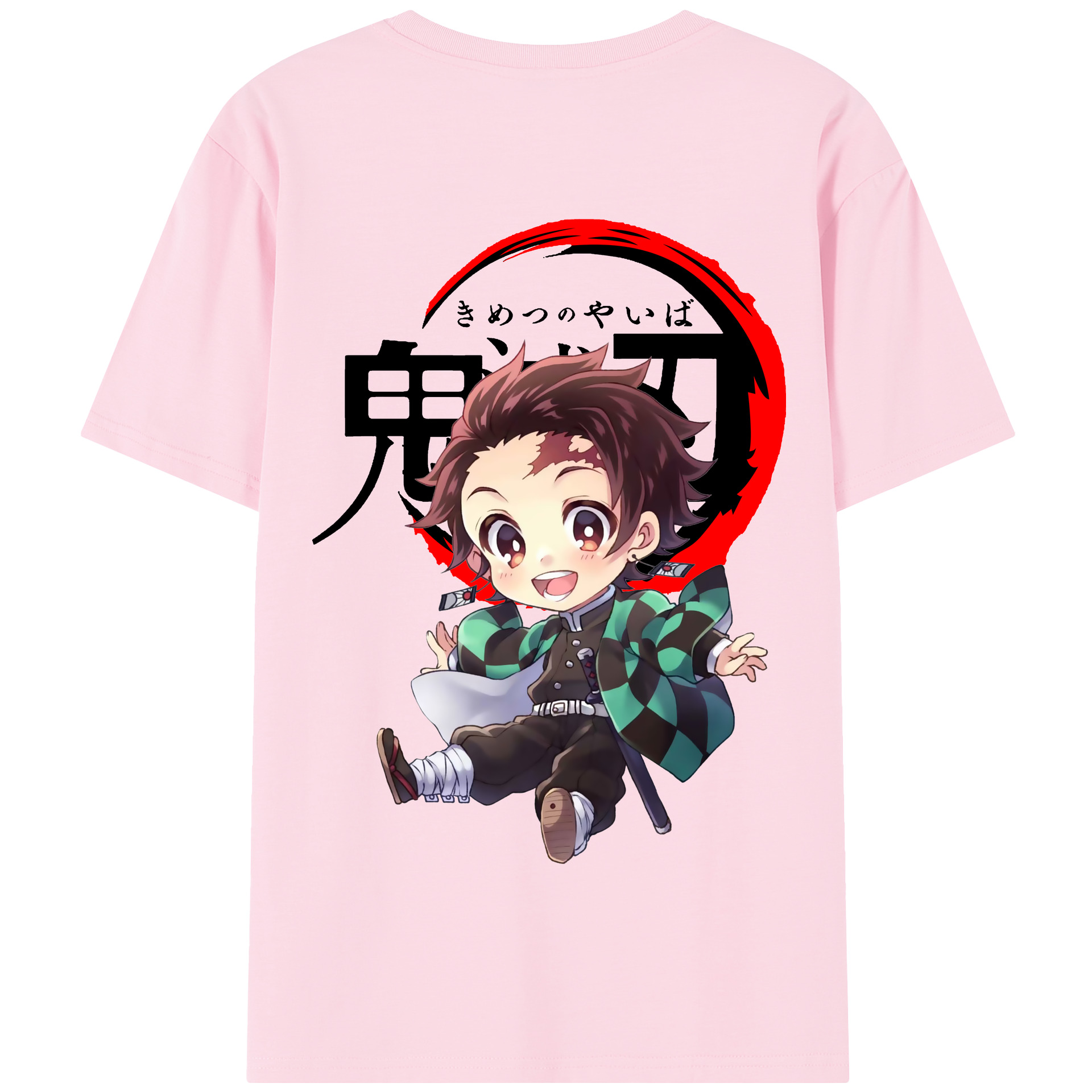 （画像用） 鬼滅の刃 竈門 炭治郎／かまど たんじろう Kamado Tanjirou 綿100％半袖Tシャツ（背面プリント）