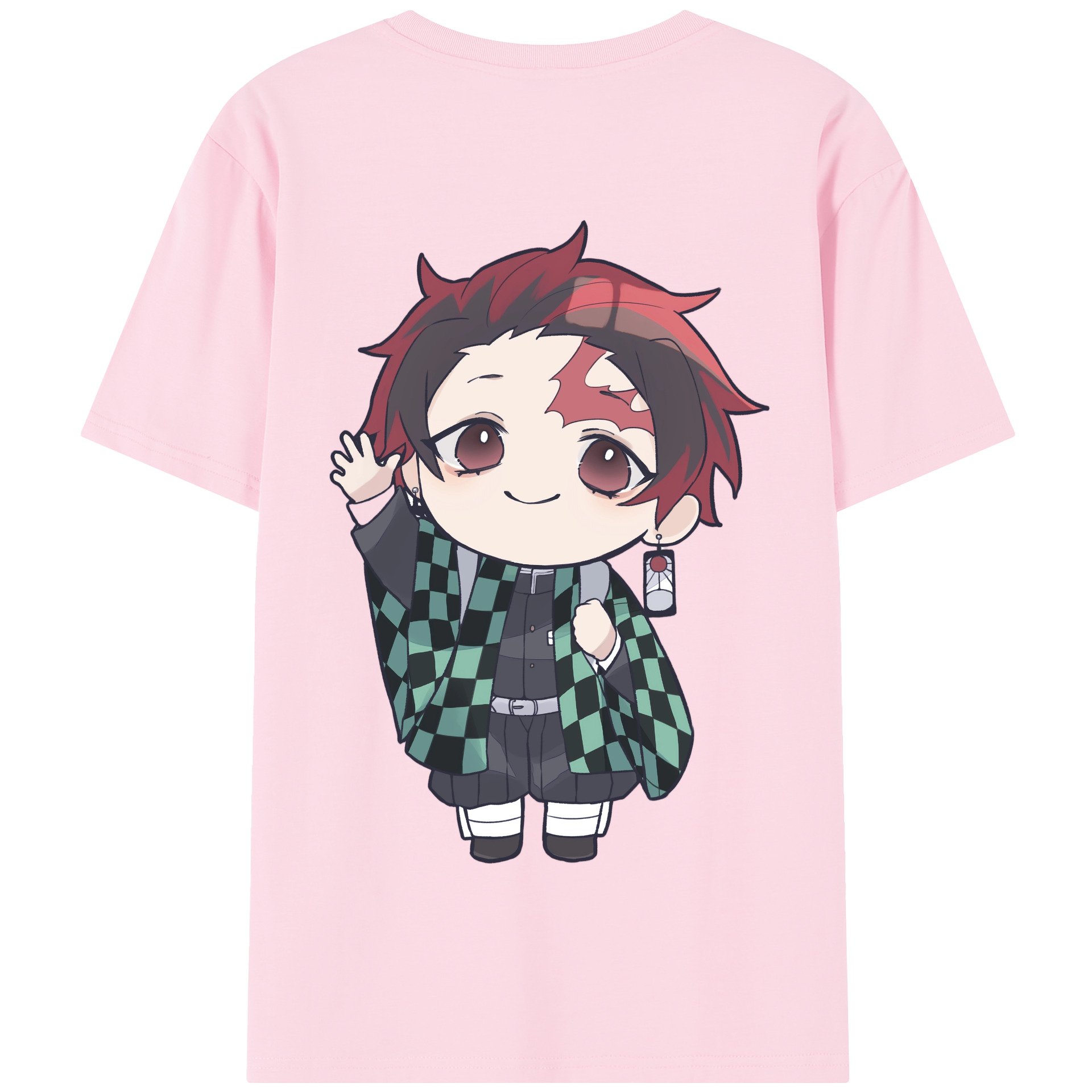 （画像用） 鬼滅の刃 竈門 炭治郎／かまど たんじろう Kamado Tanjirou 綿100％半袖Tシャツ（背面プリント）