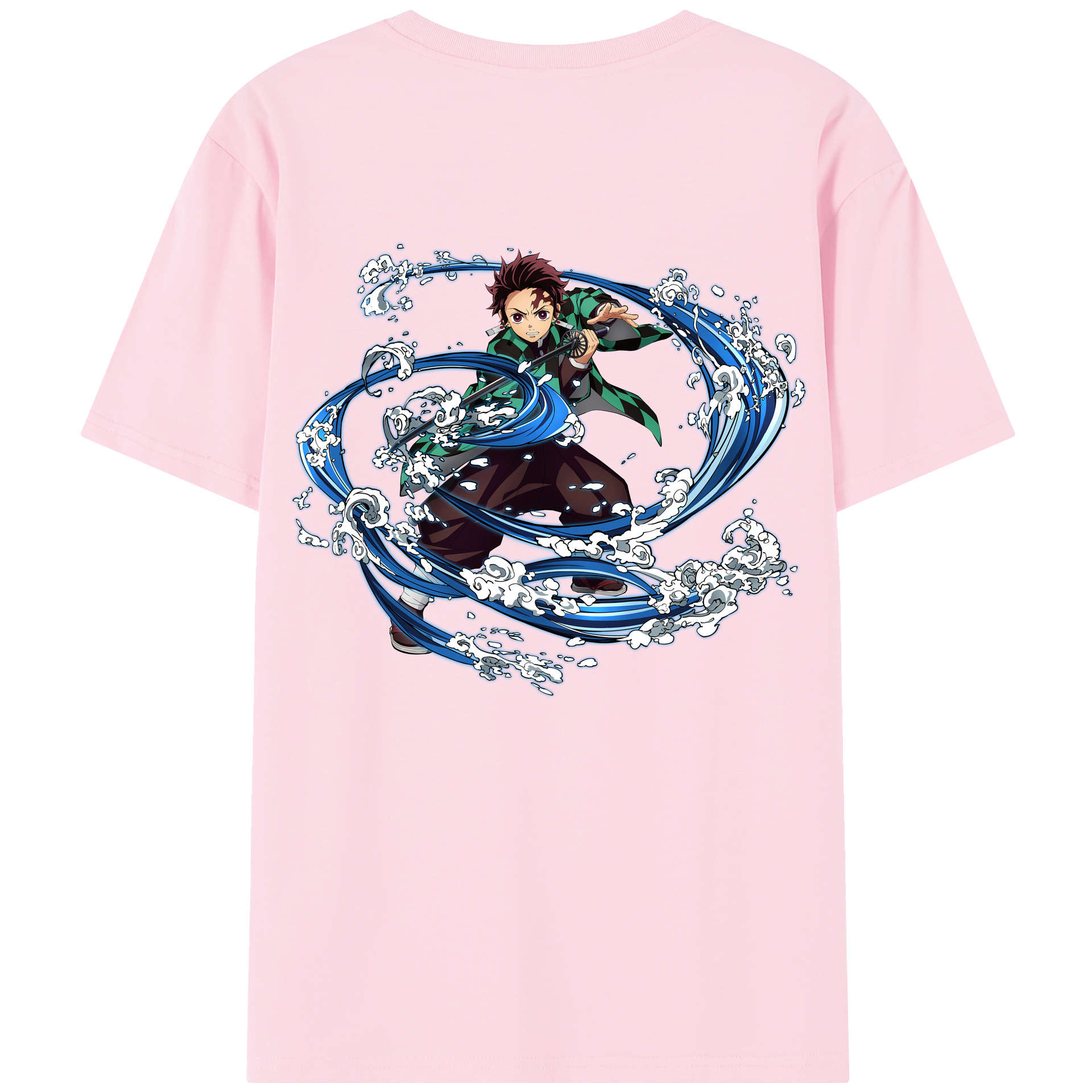 （画像用） 鬼滅の刃 竈門 炭治郎／かまど たんじろう Kamado Tanjirou 綿100％半袖Tシャツ（背面プリント）