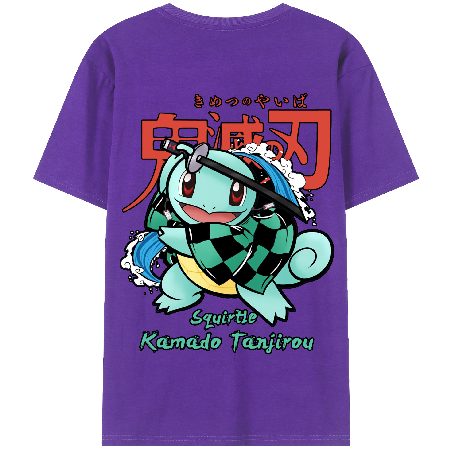 （画像用） 鬼滅の刃 竈門 炭治郎／かまど たんじろう Kamado Tanjirou 綿100％半袖Tシャツ（背面プリント）