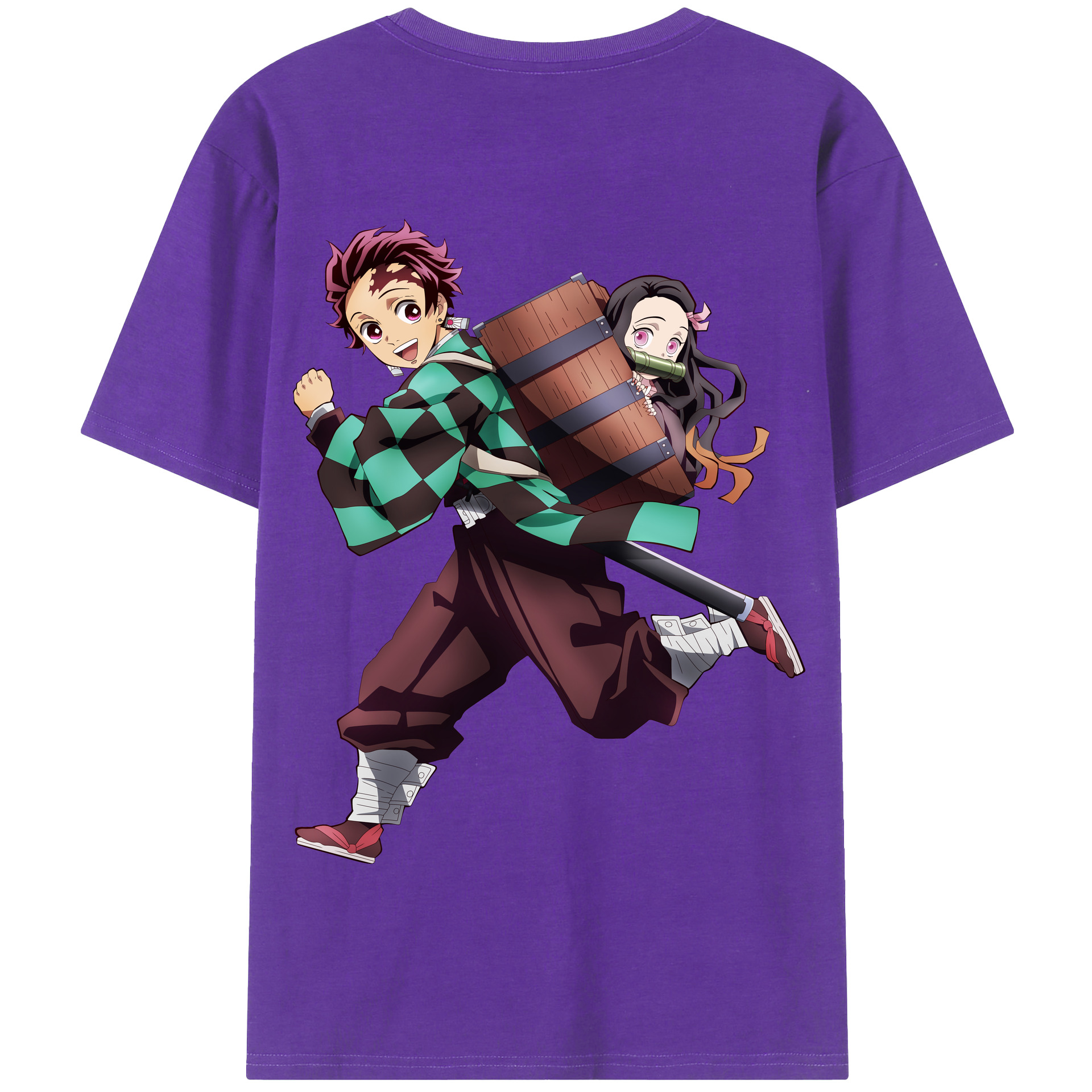 （画像用） 鬼滅の刃 竈門 炭治郎／かまど たんじろう Kamado Tanjirou 綿100％半袖Tシャツ（背面プリント）