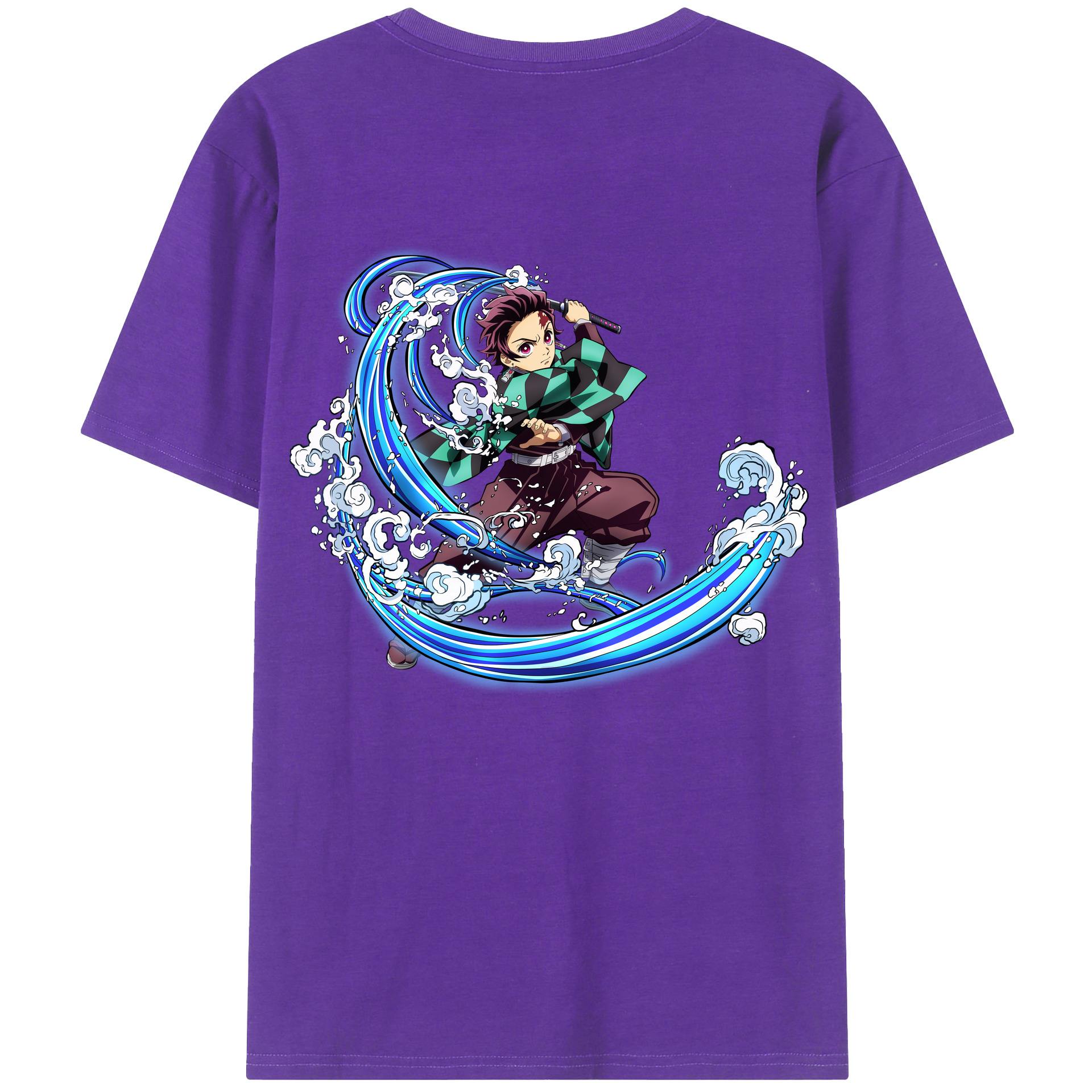 （画像用） 鬼滅の刃 竈門 炭治郎／かまど たんじろう Kamado Tanjirou 綿100％半袖Tシャツ（背面プリント）