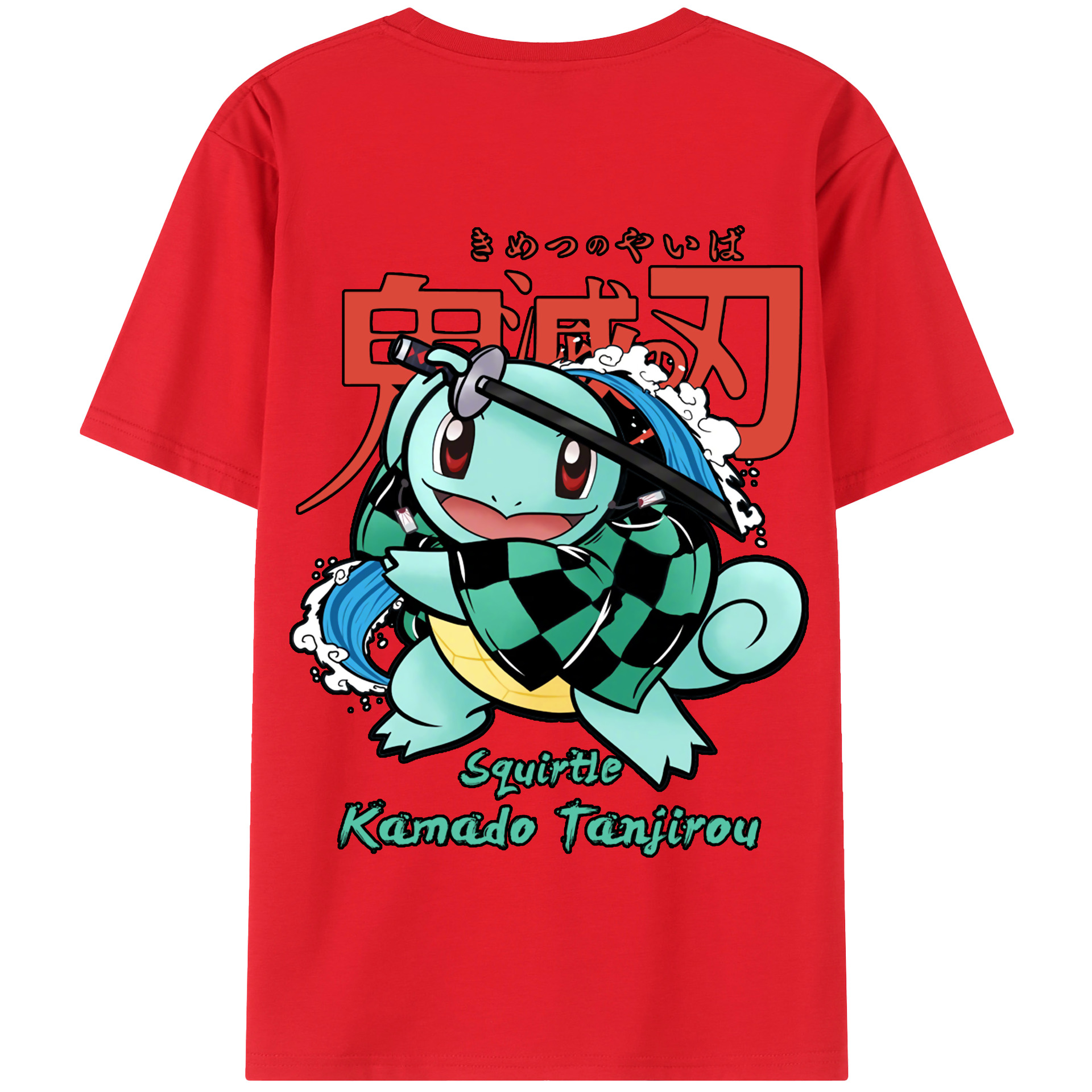 （画像用） 鬼滅の刃 竈門 炭治郎／かまど たんじろう Kamado Tanjirou 綿100％半袖Tシャツ（背面プリント）