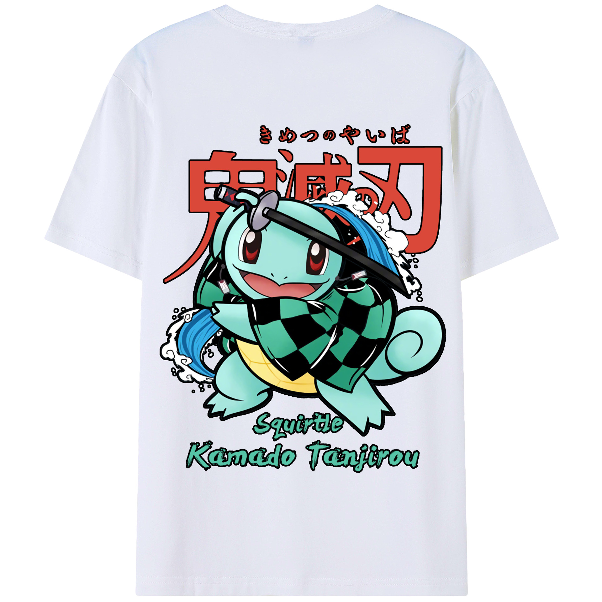 （画像用） 鬼滅の刃 竈門 炭治郎／かまど たんじろう Kamado Tanjirou 綿100％半袖Tシャツ（背面プリント）