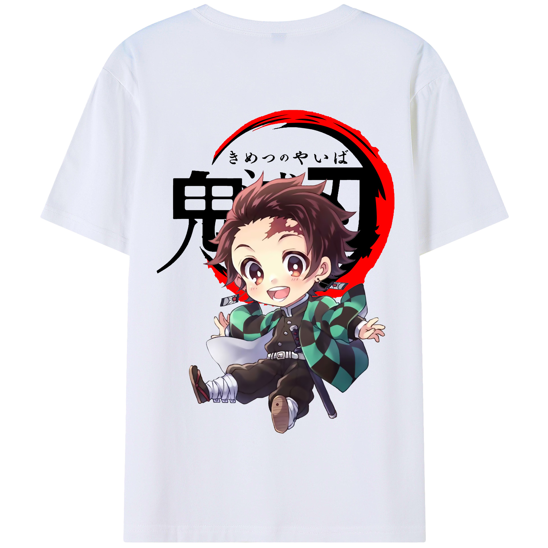（画像用） 鬼滅の刃 竈門 炭治郎／かまど たんじろう Kamado Tanjirou 綿100％半袖Tシャツ（背面プリント）