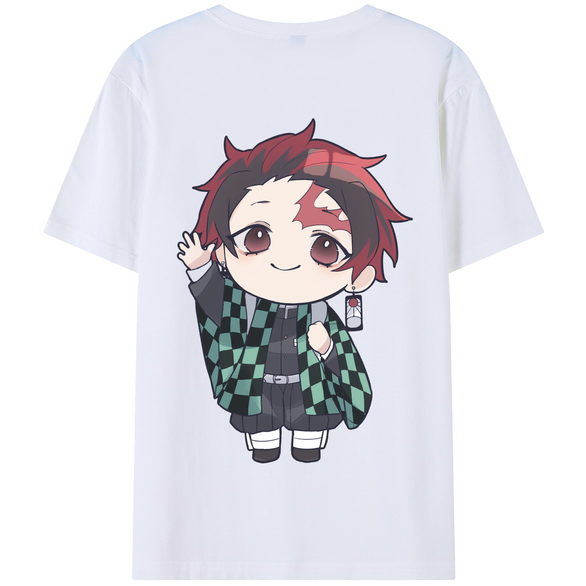 （画像用） 鬼滅の刃 竈門 炭治郎／かまど たんじろう Kamado Tanjirou 綿100％半袖Tシャツ（背面プリント）