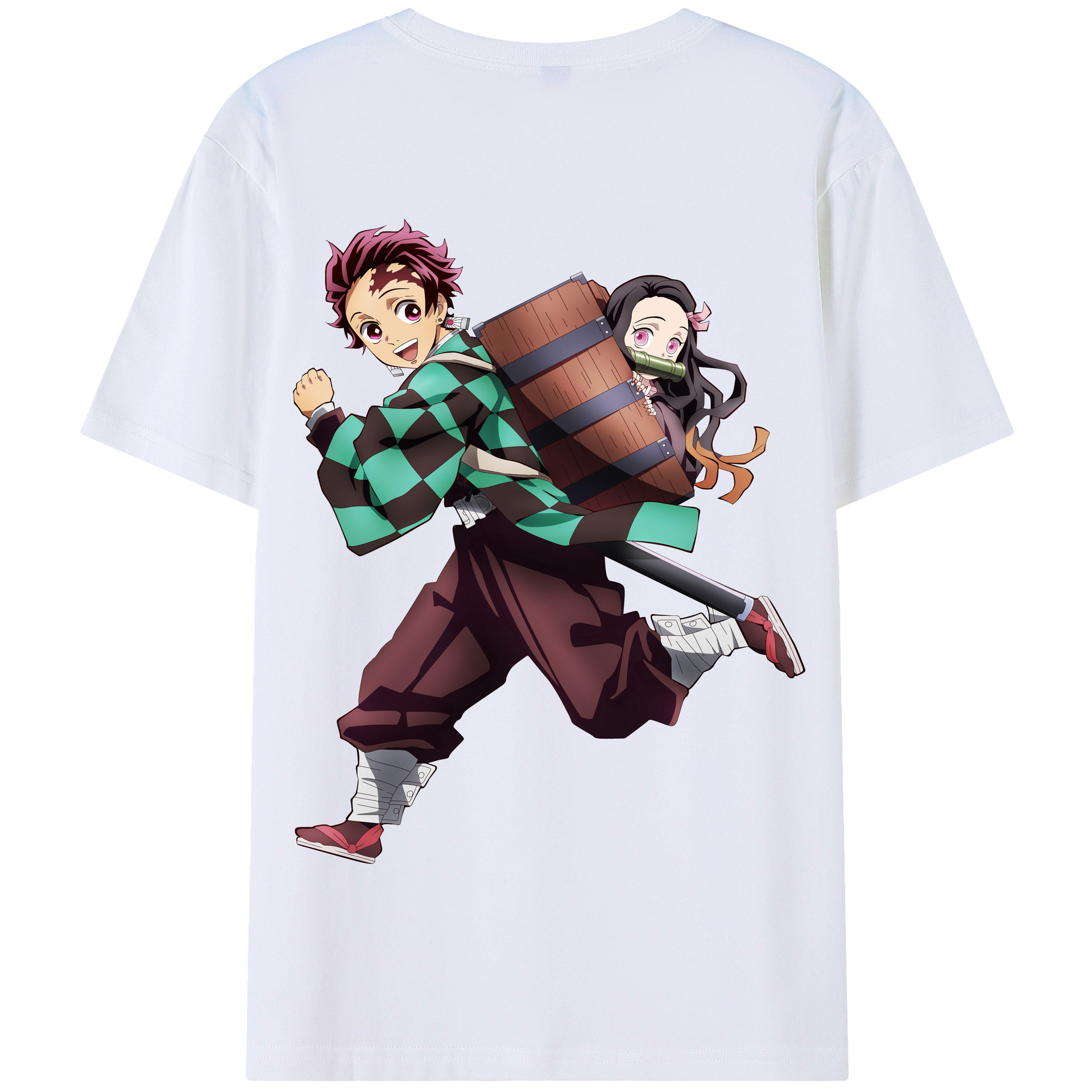 （画像用） 鬼滅の刃 竈門 炭治郎／かまど たんじろう Kamado Tanjirou 綿100％半袖Tシャツ（背面プリント）