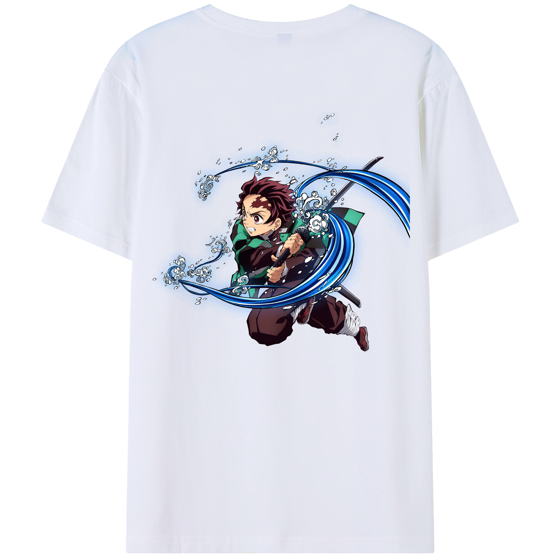 （画像用） 鬼滅の刃 竈門 炭治郎／かまど たんじろう Kamado Tanjirou 綿100％半袖Tシャツ（背面プリント）