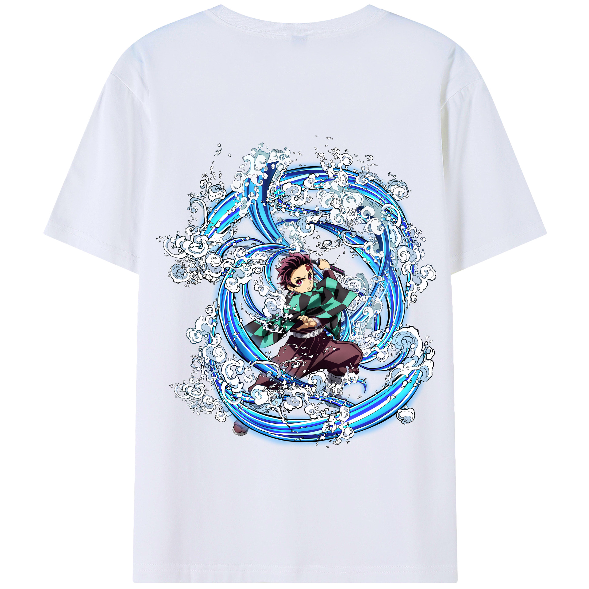 （画像用） 鬼滅の刃 竈門 炭治郎／かまど たんじろう Kamado Tanjirou 綿100％半袖Tシャツ（背面プリント）