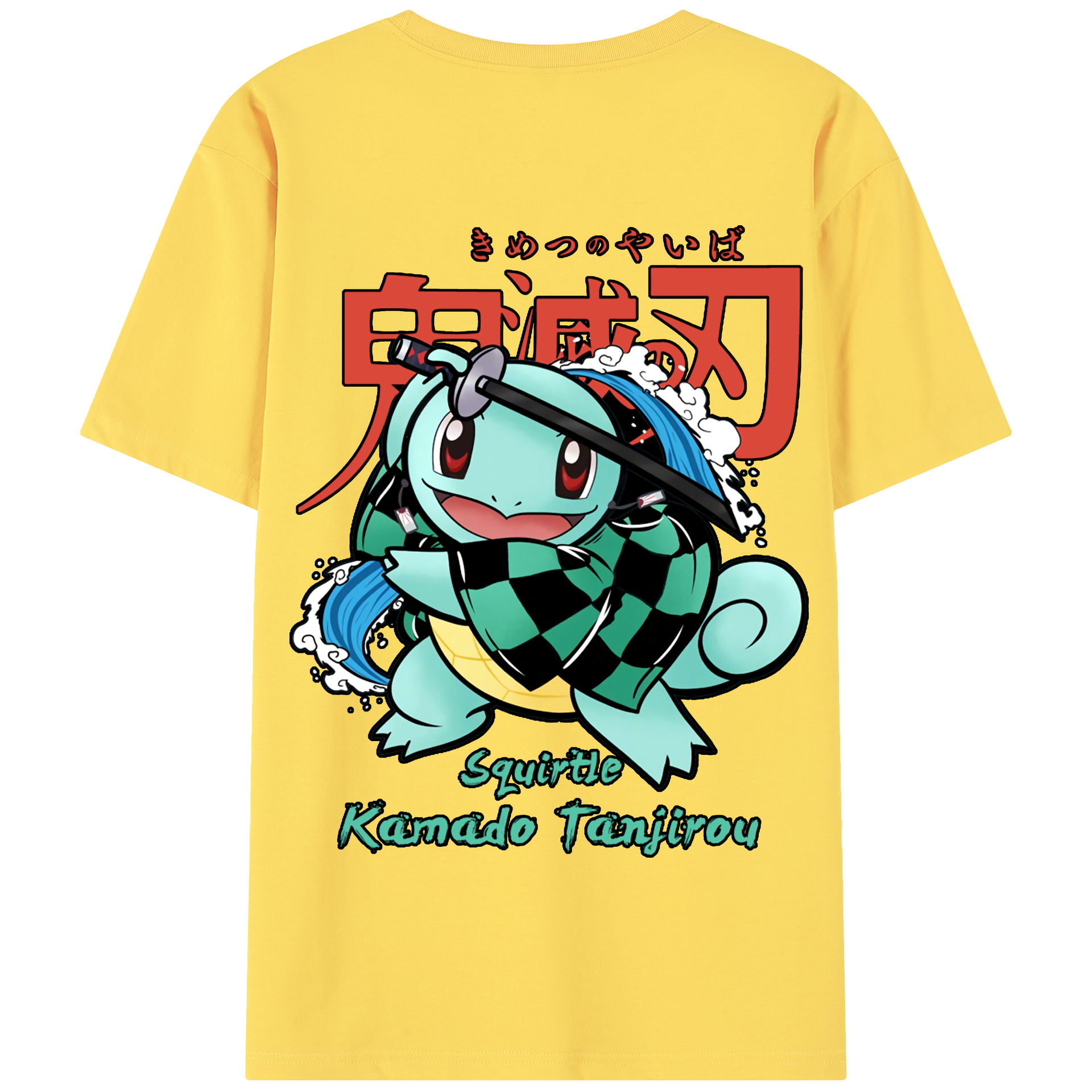 （画像用） 鬼滅の刃 竈門 炭治郎／かまど たんじろう Kamado Tanjirou 綿100％半袖Tシャツ（背面プリント）