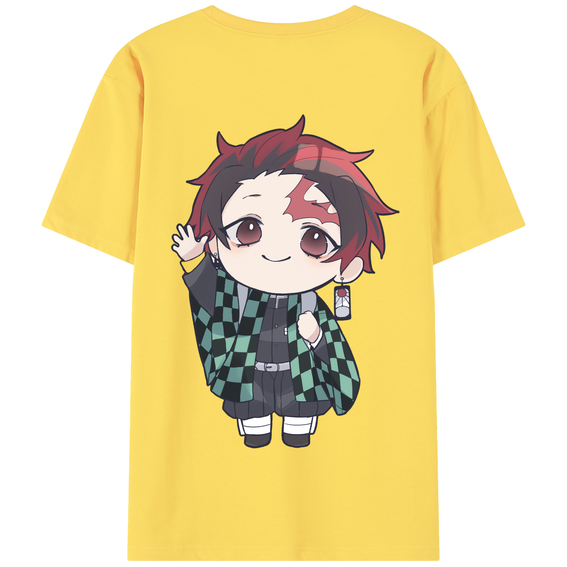 （画像用） 鬼滅の刃 竈門 炭治郎／かまど たんじろう Kamado Tanjirou 綿100％半袖Tシャツ（背面プリント）