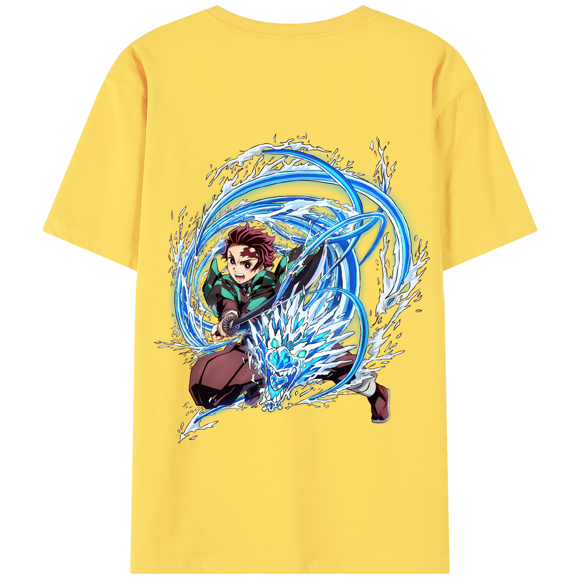 （画像用） 鬼滅の刃 竈門 炭治郎／かまど たんじろう Kamado Tanjirou 綿100％半袖Tシャツ（背面プリント）