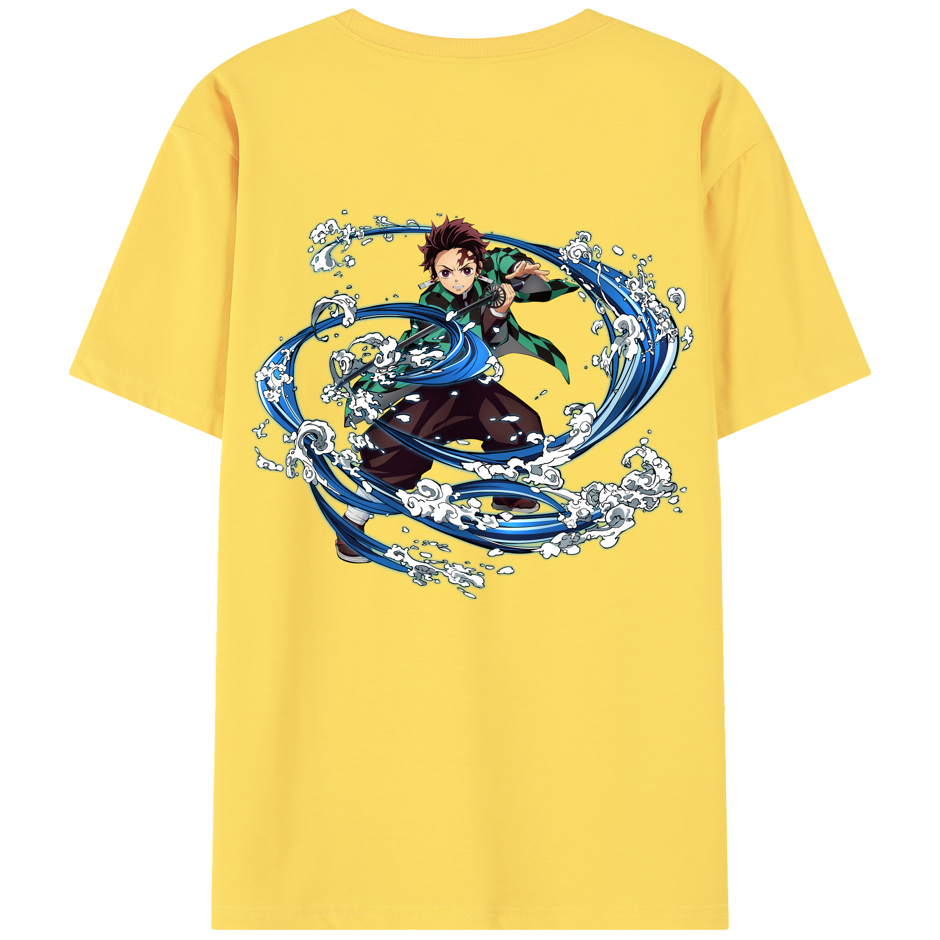 （画像用） 鬼滅の刃 竈門 炭治郎／かまど たんじろう Kamado Tanjirou 綿100％半袖Tシャツ（背面プリント）