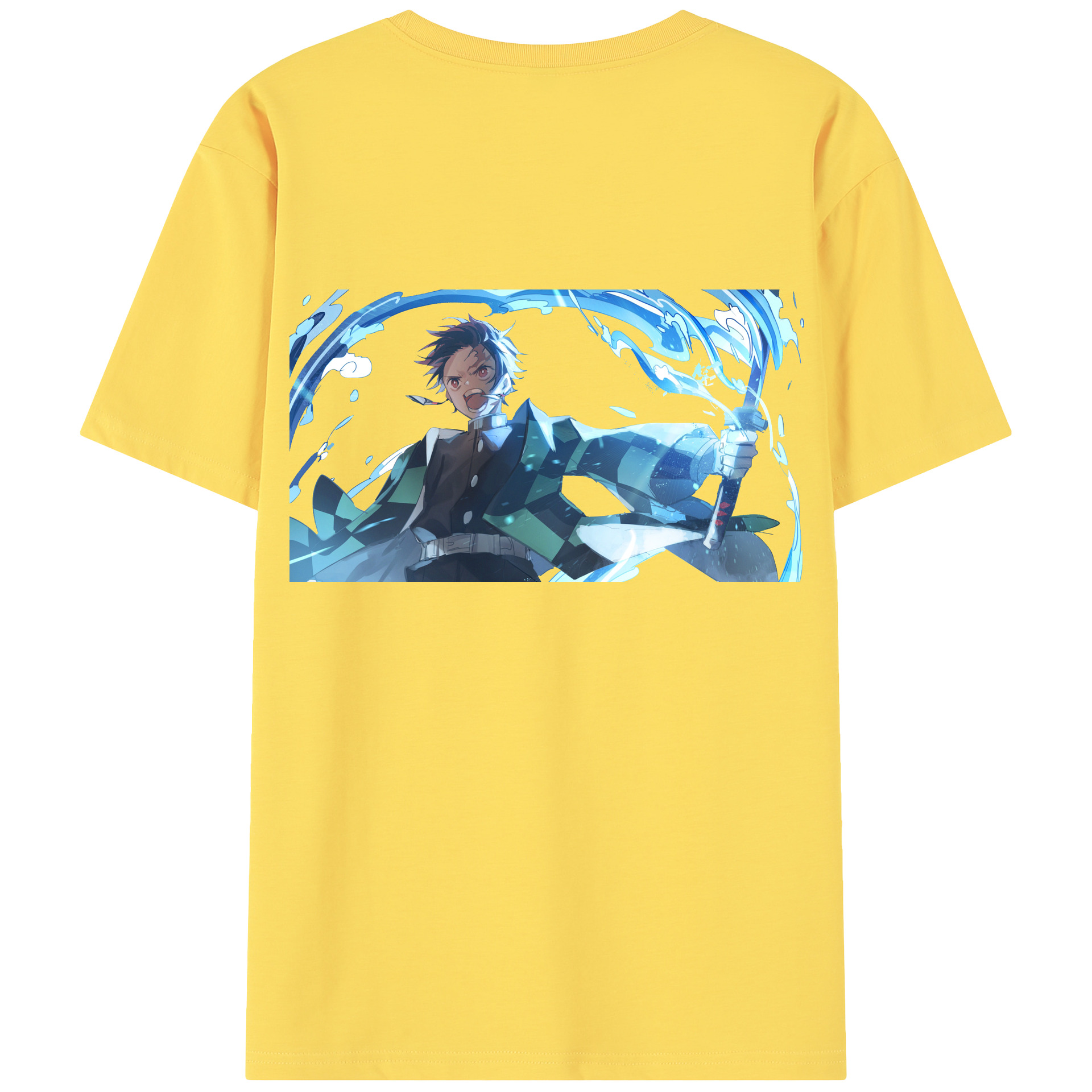 （画像用） 鬼滅の刃 竈門 炭治郎／かまど たんじろう Kamado Tanjirou 綿100％半袖Tシャツ（背面プリント）