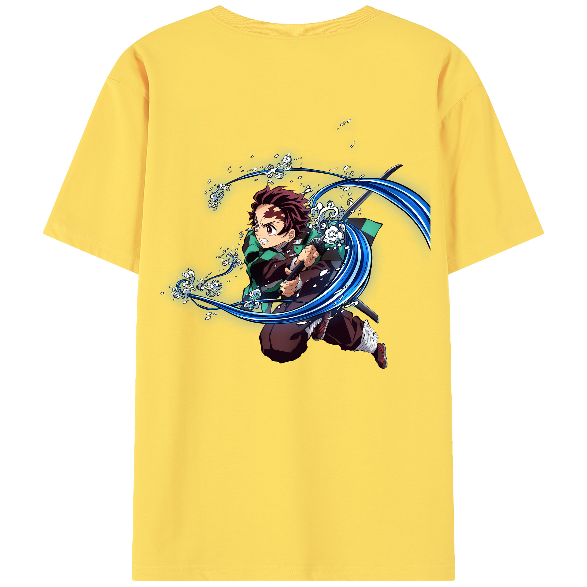 （画像用） 鬼滅の刃 竈門 炭治郎／かまど たんじろう Kamado Tanjirou 綿100％半袖Tシャツ（背面プリント）