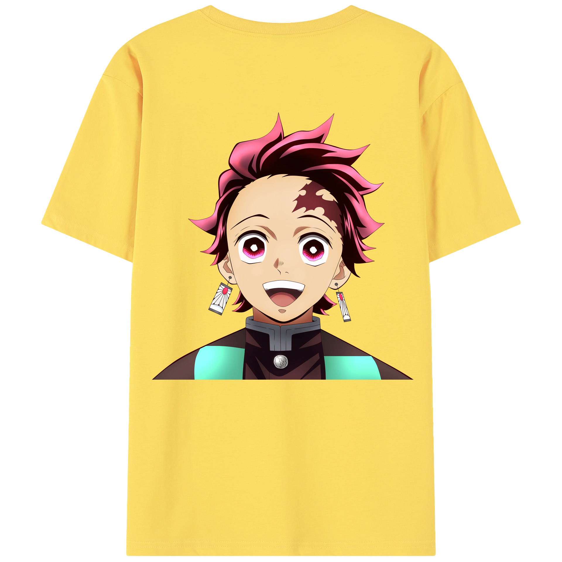 （画像用） 鬼滅の刃 竈門 炭治郎／かまど たんじろう Kamado Tanjirou 綿100％半袖Tシャツ（背面プリント）