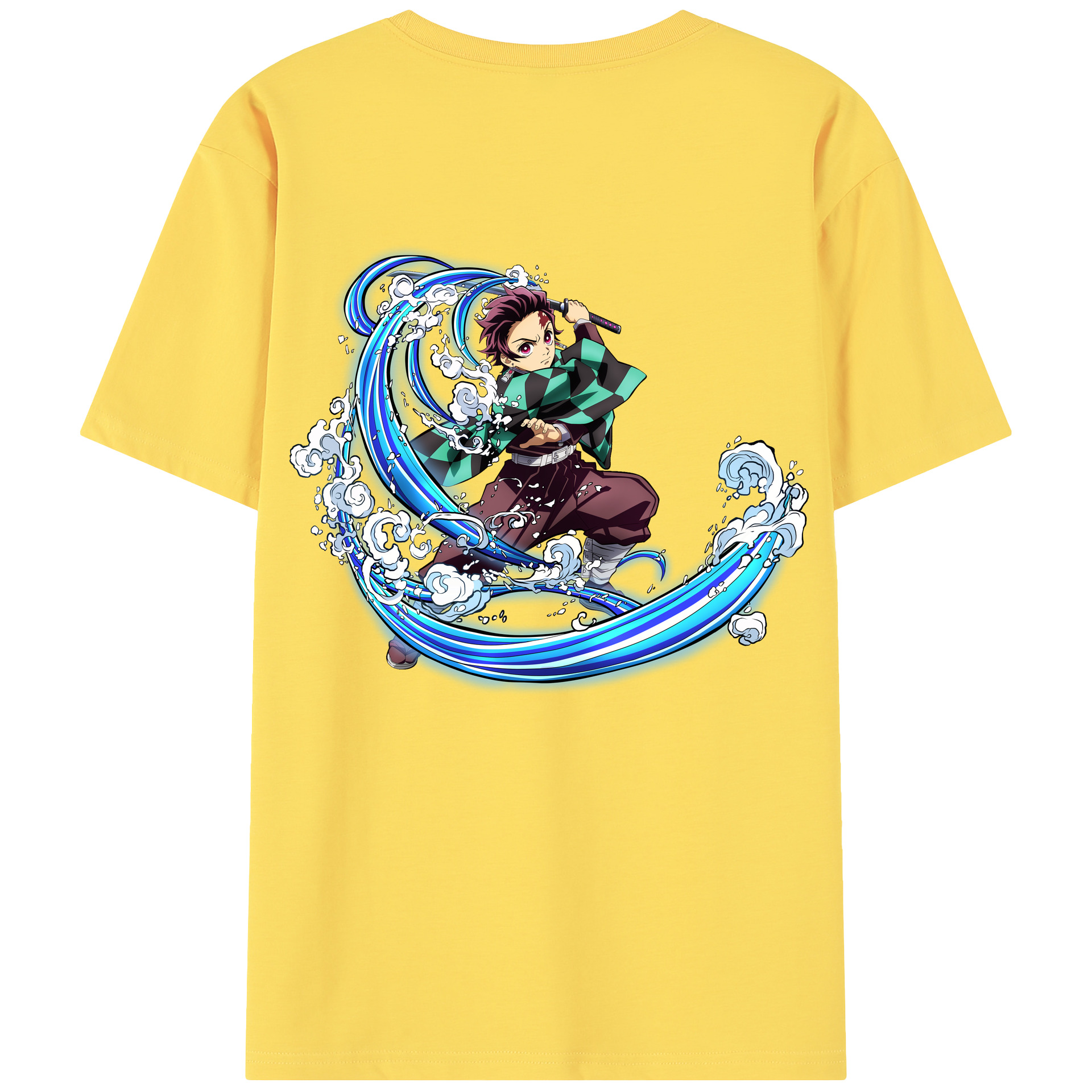 （画像用） 鬼滅の刃 竈門 炭治郎／かまど たんじろう Kamado Tanjirou 綿100％半袖Tシャツ（背面プリント）