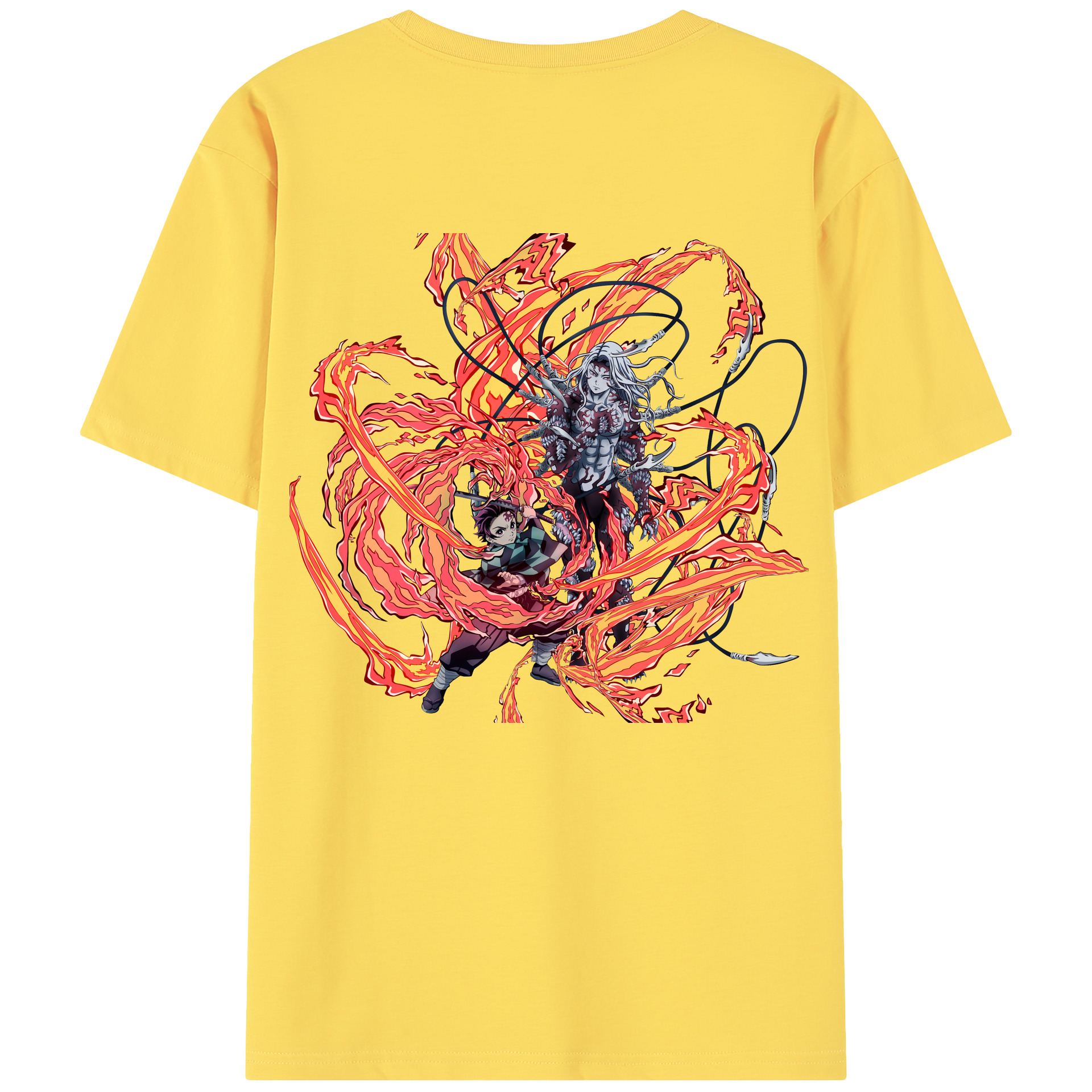 （画像用） 鬼滅の刃 竈門 炭治郎／かまど たんじろう Kamado Tanjirou 綿100％半袖Tシャツ（背面プリント）