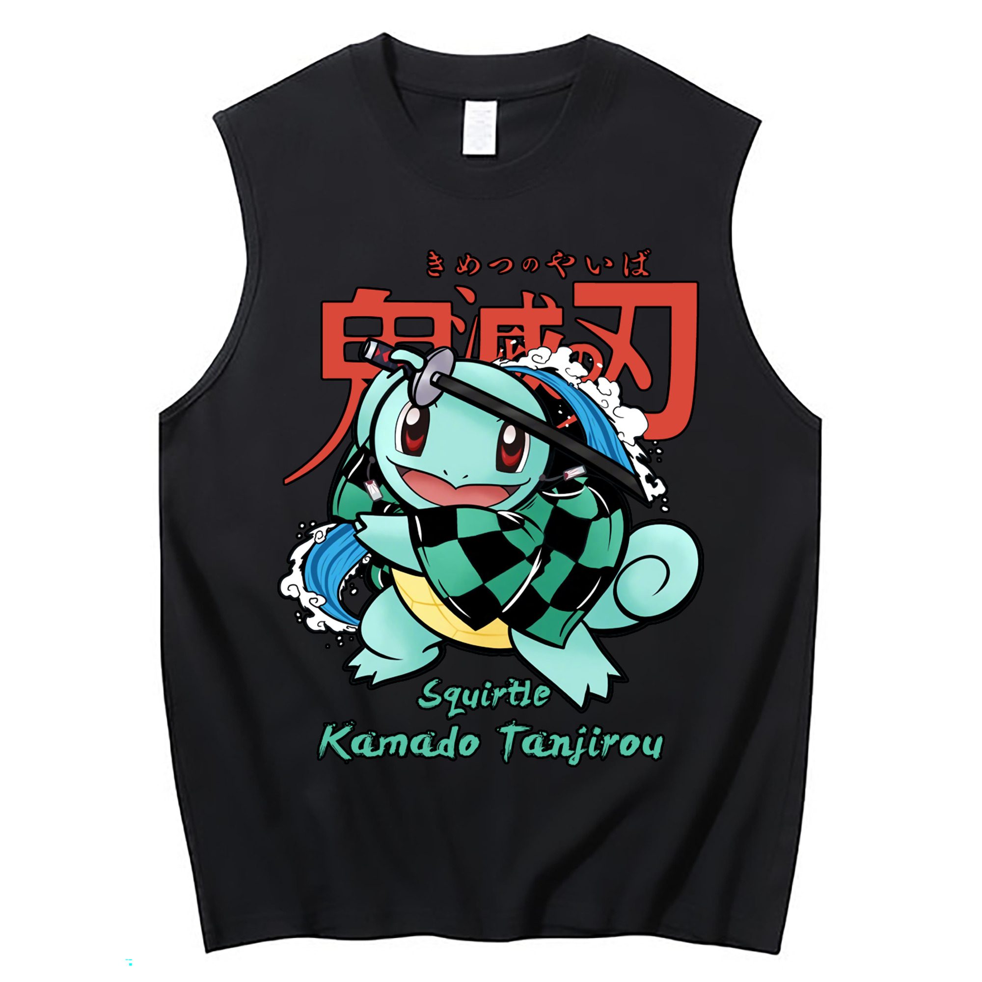 （画像用） 鬼滅の刃 竈門 炭治郎／かまど たんじろう Kamado Tanjirou コットン100％タンクトップ（フロントプリント）