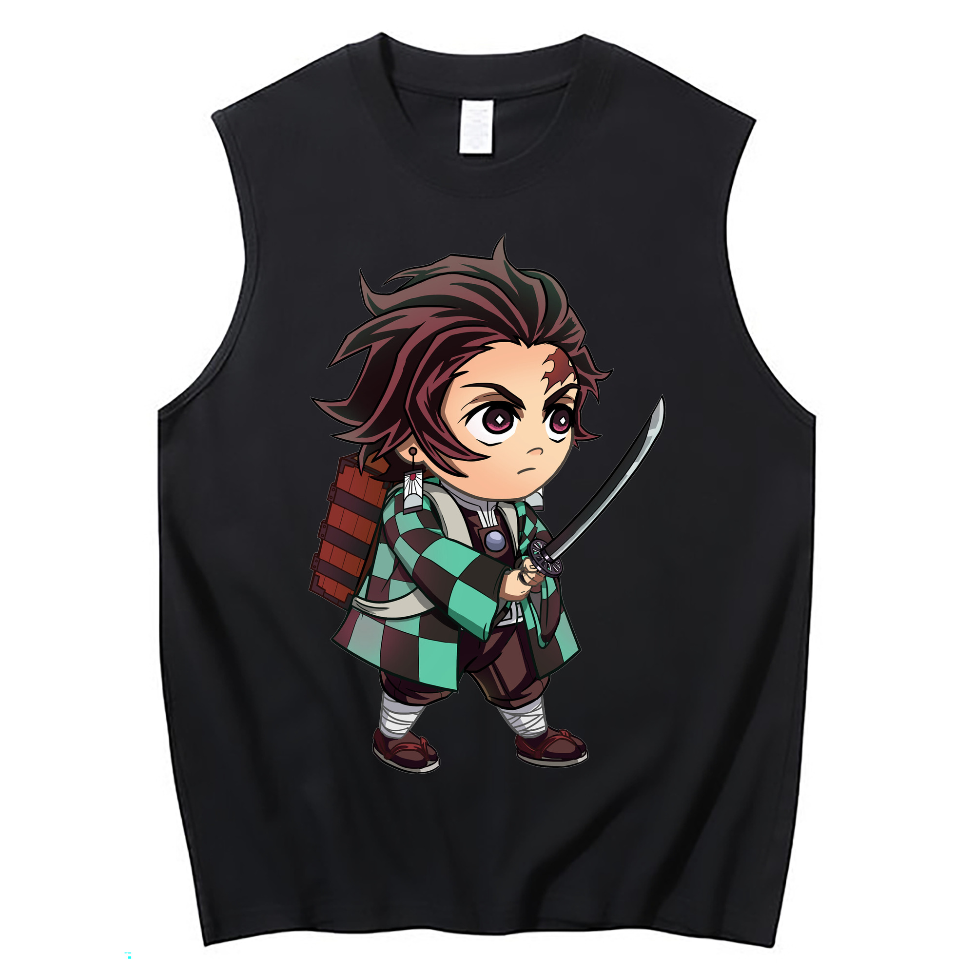 （画像用） 鬼滅の刃 竈門 炭治郎／かまど たんじろう Kamado Tanjirou コットン100％タンクトップ（フロントプリント）