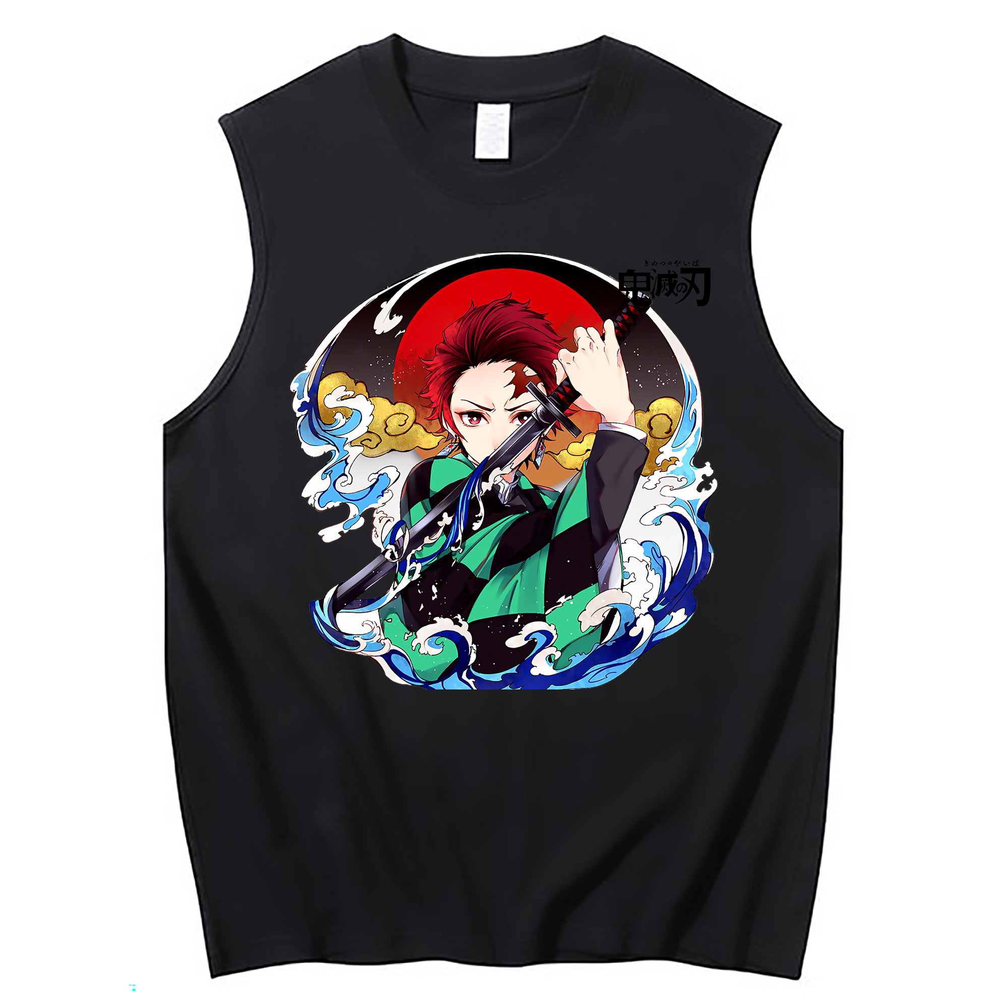 （画像用） 鬼滅の刃 竈門 炭治郎／かまど たんじろう Kamado Tanjirou コットン100％タンクトップ（フロントプリント）