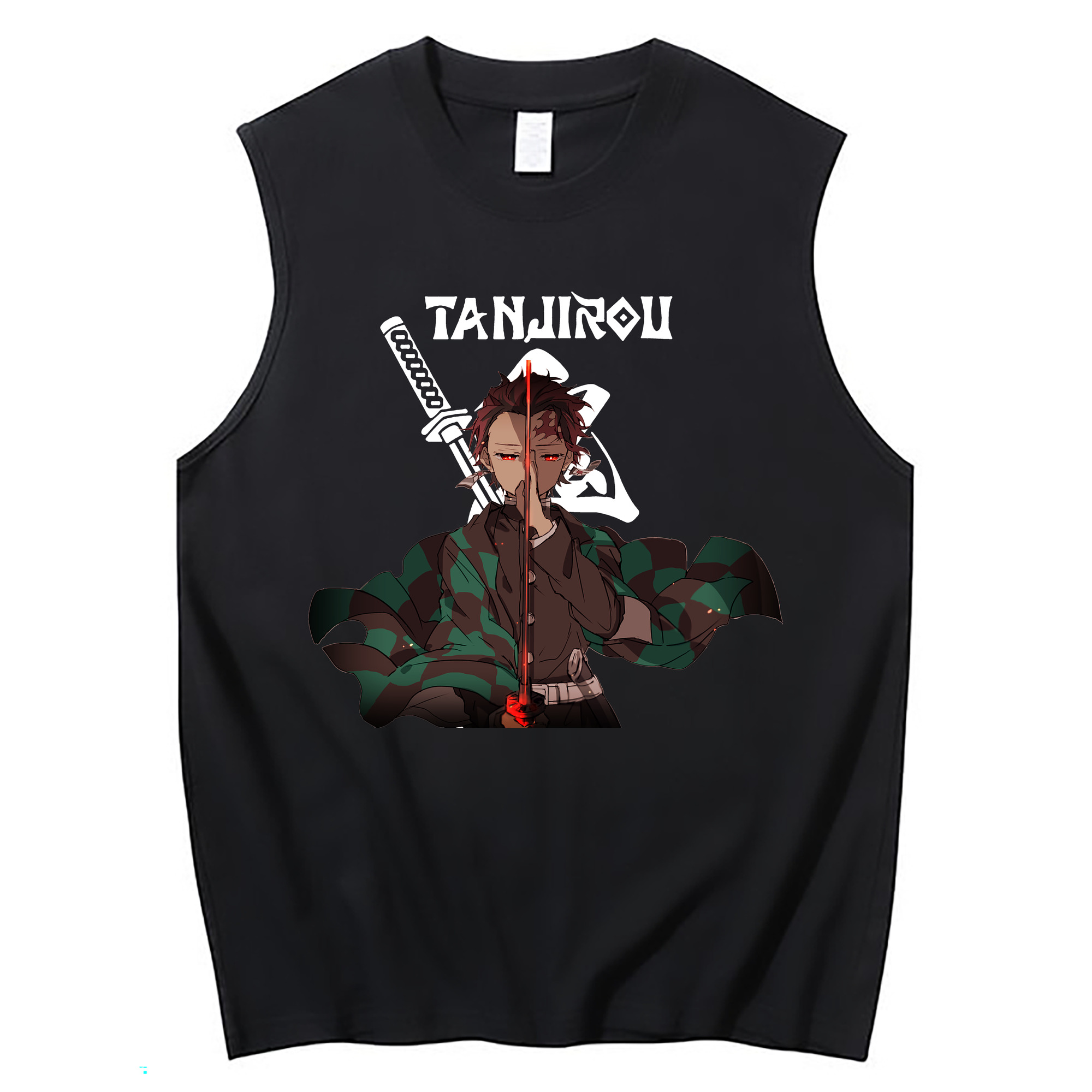 （画像用） 鬼滅の刃 竈門 炭治郎／かまど たんじろう Kamado Tanjirou コットン100％タンクトップ（フロントプリント）