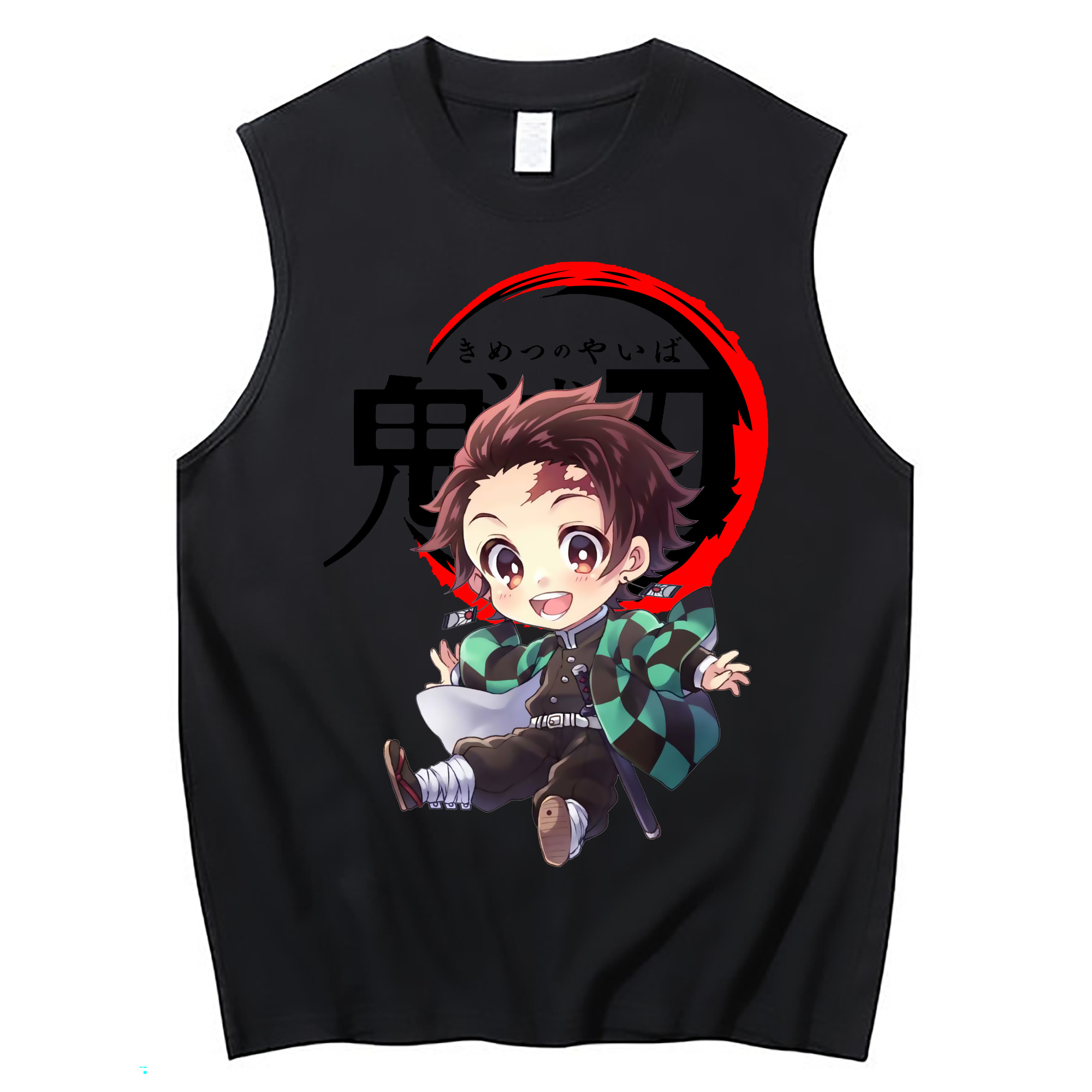 （画像用） 鬼滅の刃 竈門 炭治郎／かまど たんじろう Kamado Tanjirou コットン100％タンクトップ（フロントプリント）
