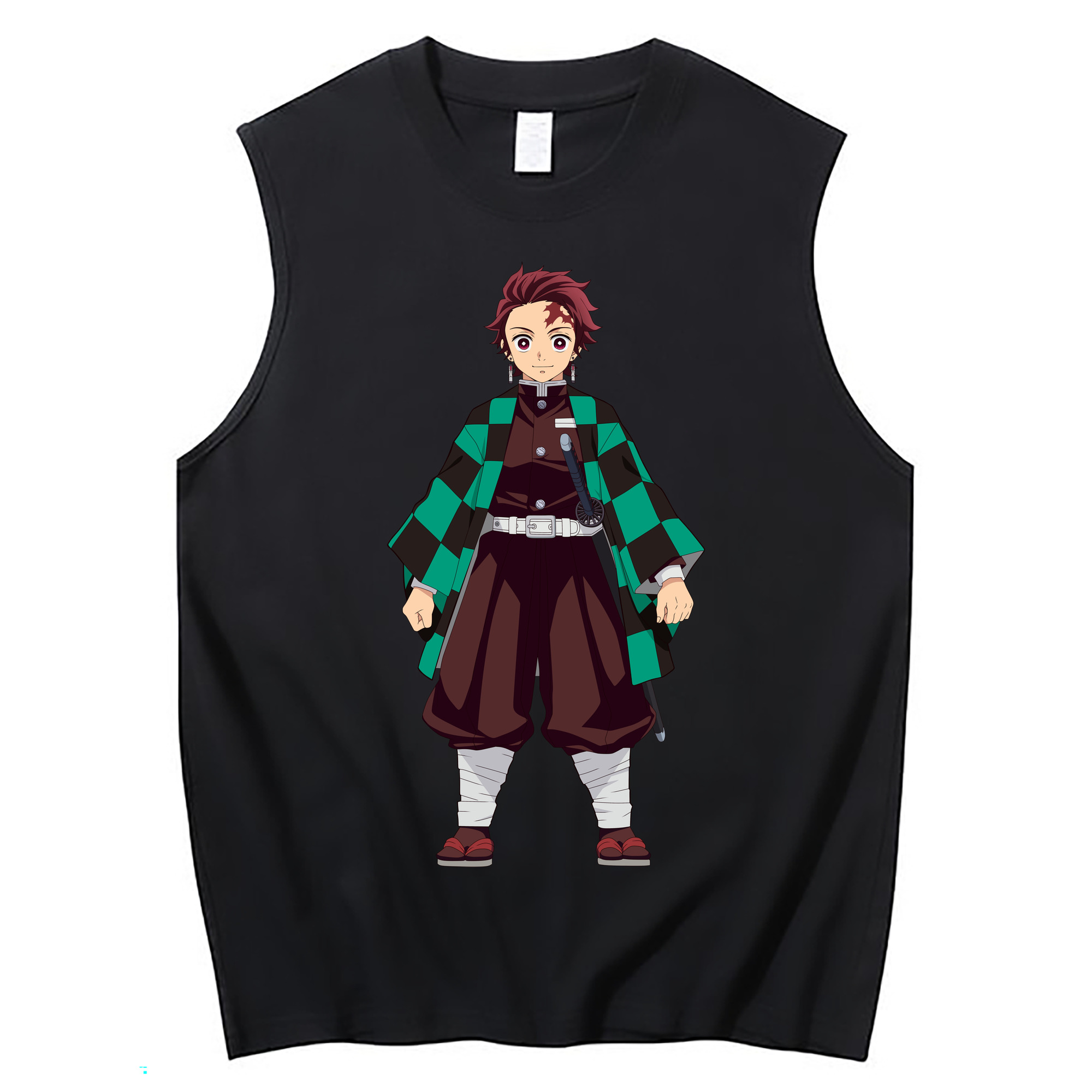 （画像用） 鬼滅の刃 竈門 炭治郎／かまど たんじろう Kamado Tanjirou コットン100％タンクトップ（フロントプリント）