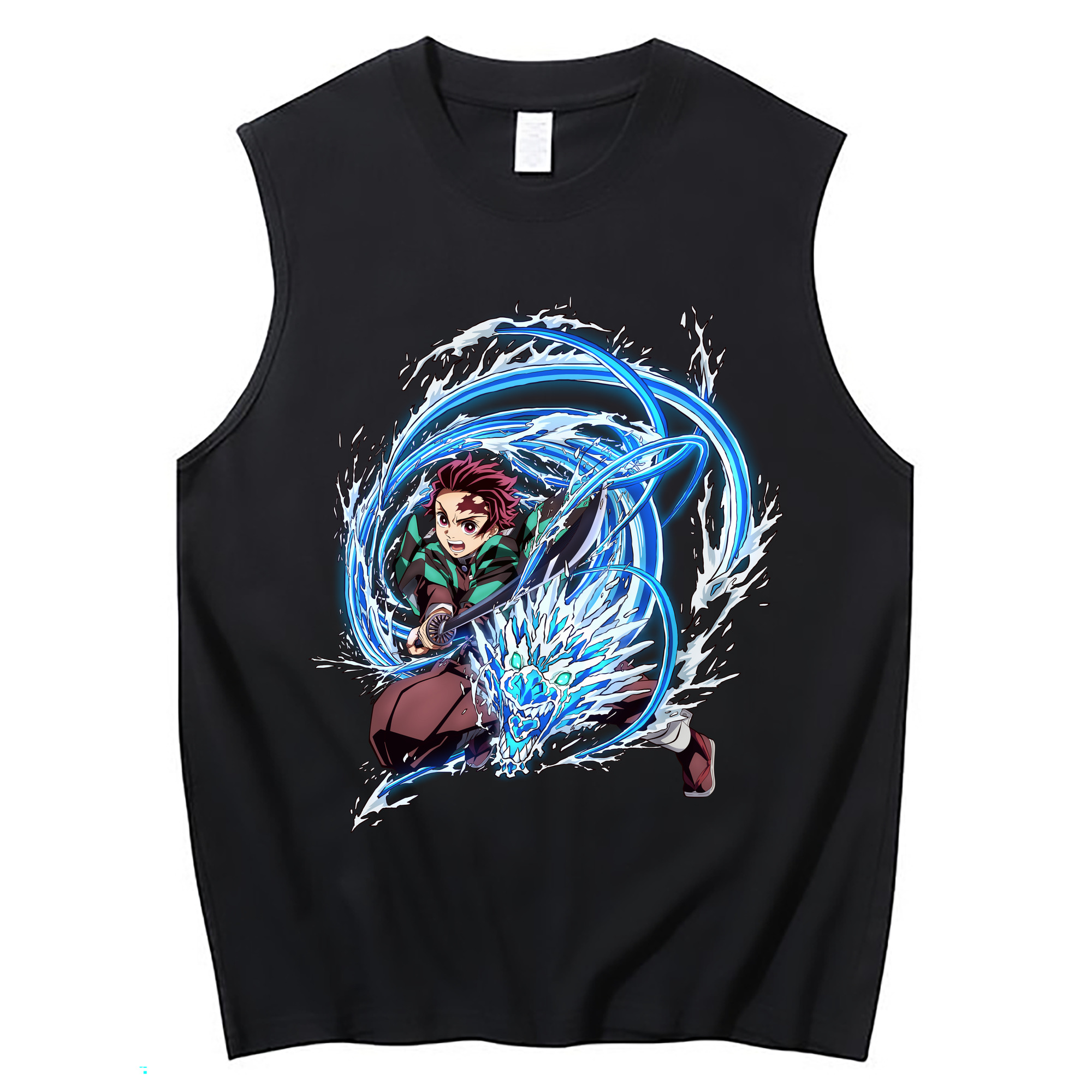 （画像用） 鬼滅の刃 竈門 炭治郎／かまど たんじろう Kamado Tanjirou コットン100％タンクトップ（フロントプリント）