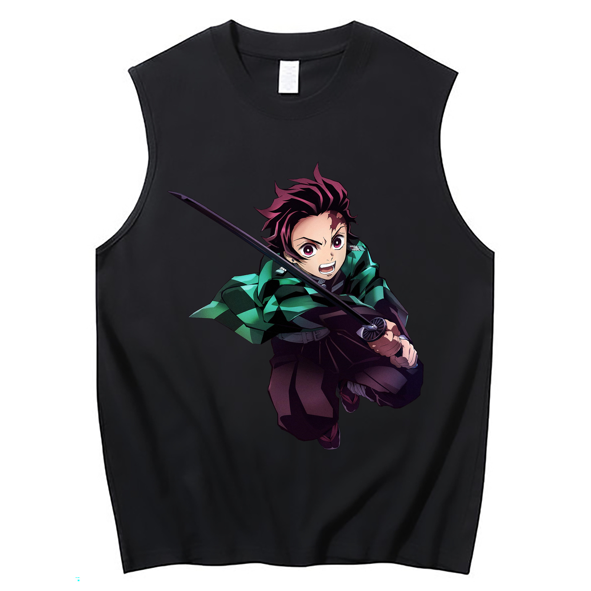 （画像用） 鬼滅の刃 竈門 炭治郎／かまど たんじろう Kamado Tanjirou コットン100％タンクトップ（フロントプリント）