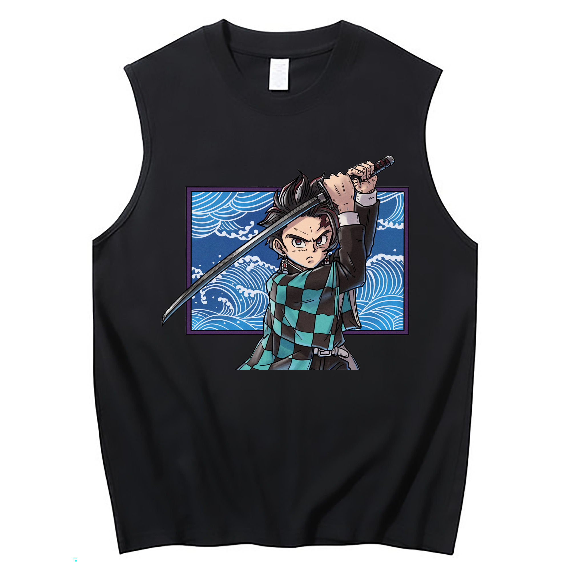 （画像用） 鬼滅の刃 竈門 炭治郎／かまど たんじろう Kamado Tanjirou コットン100％タンクトップ（フロントプリント）