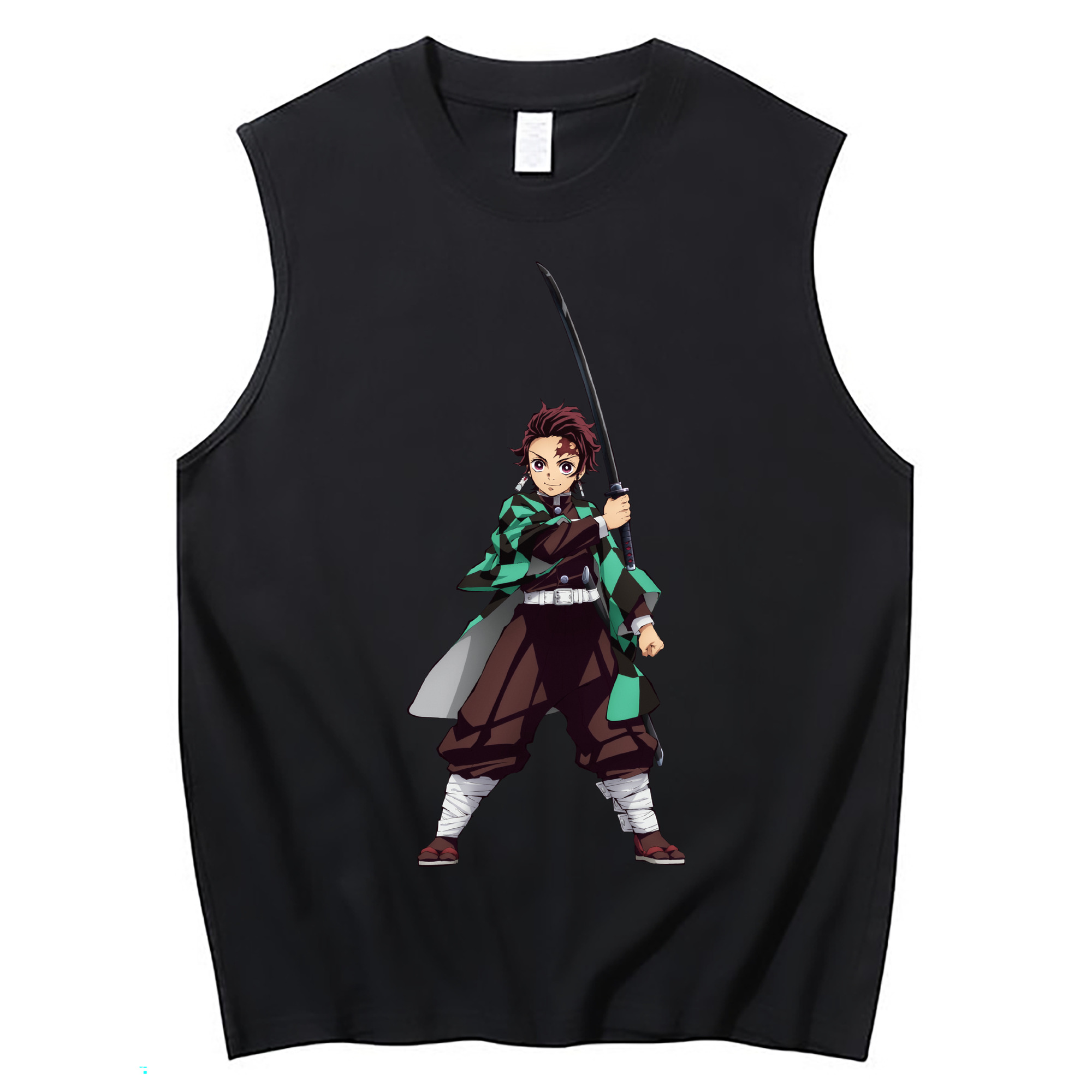 （画像用） 鬼滅の刃 竈門 炭治郎／かまど たんじろう Kamado Tanjirou コットン100％タンクトップ（フロントプリント）